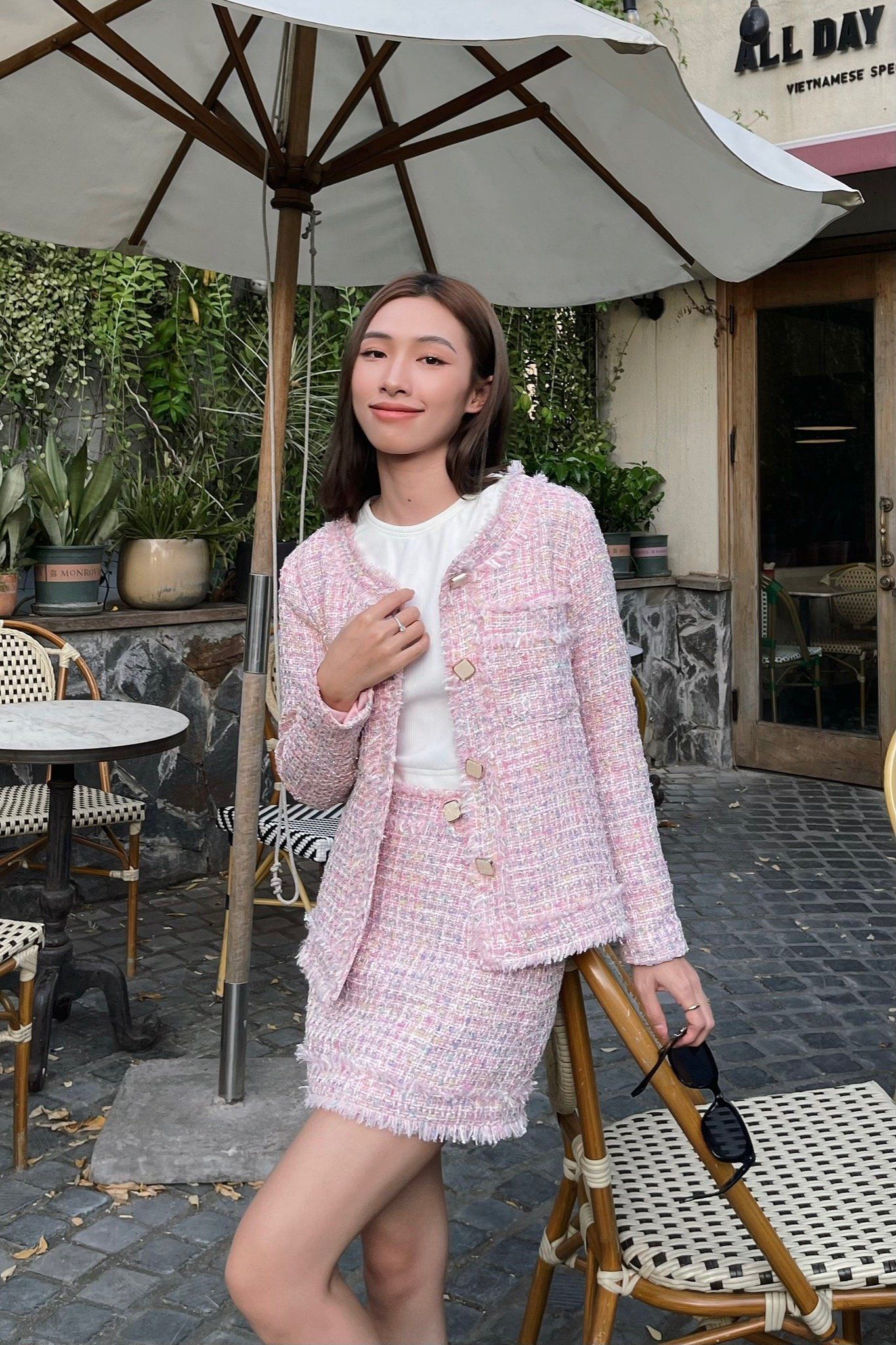 Plaid Twinkle Skirt - Hồng