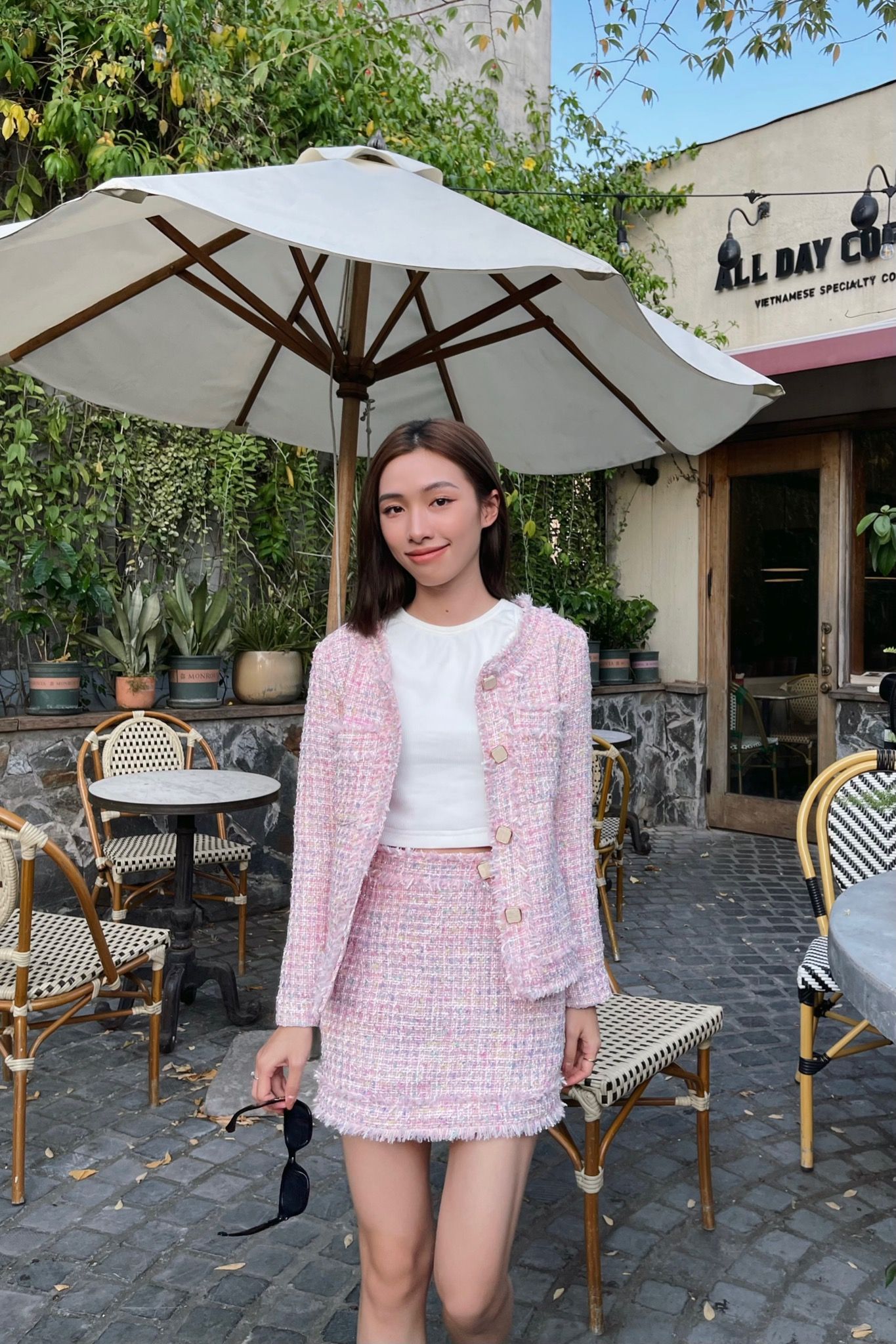 Plaid Twinkle Skirt - Hồng