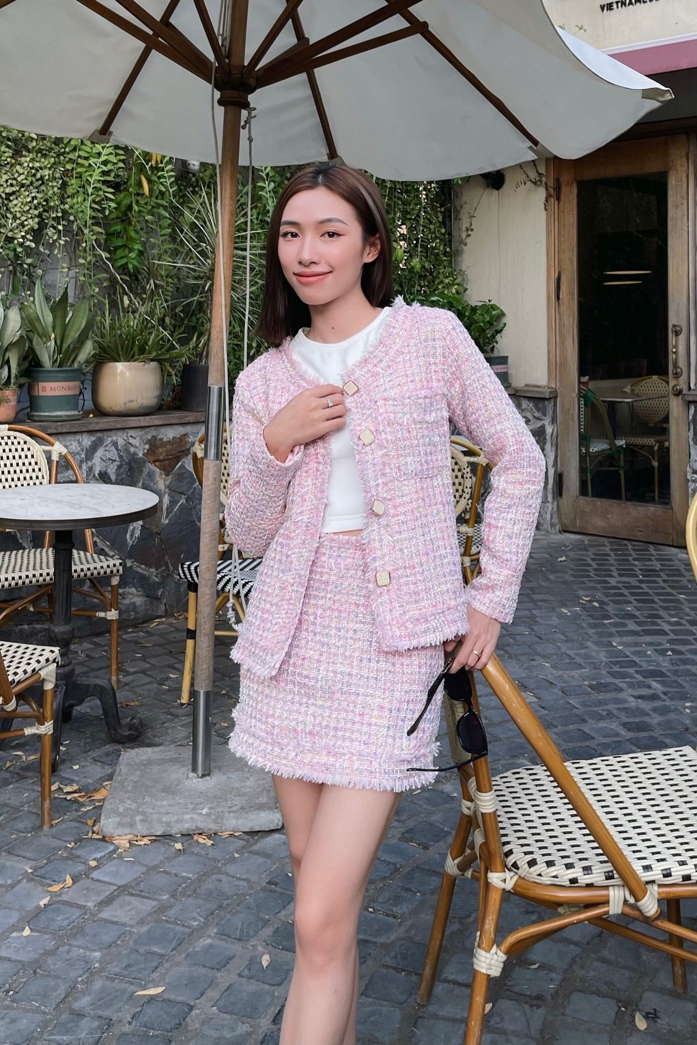 Plaid Twinkle Skirt - Hồng