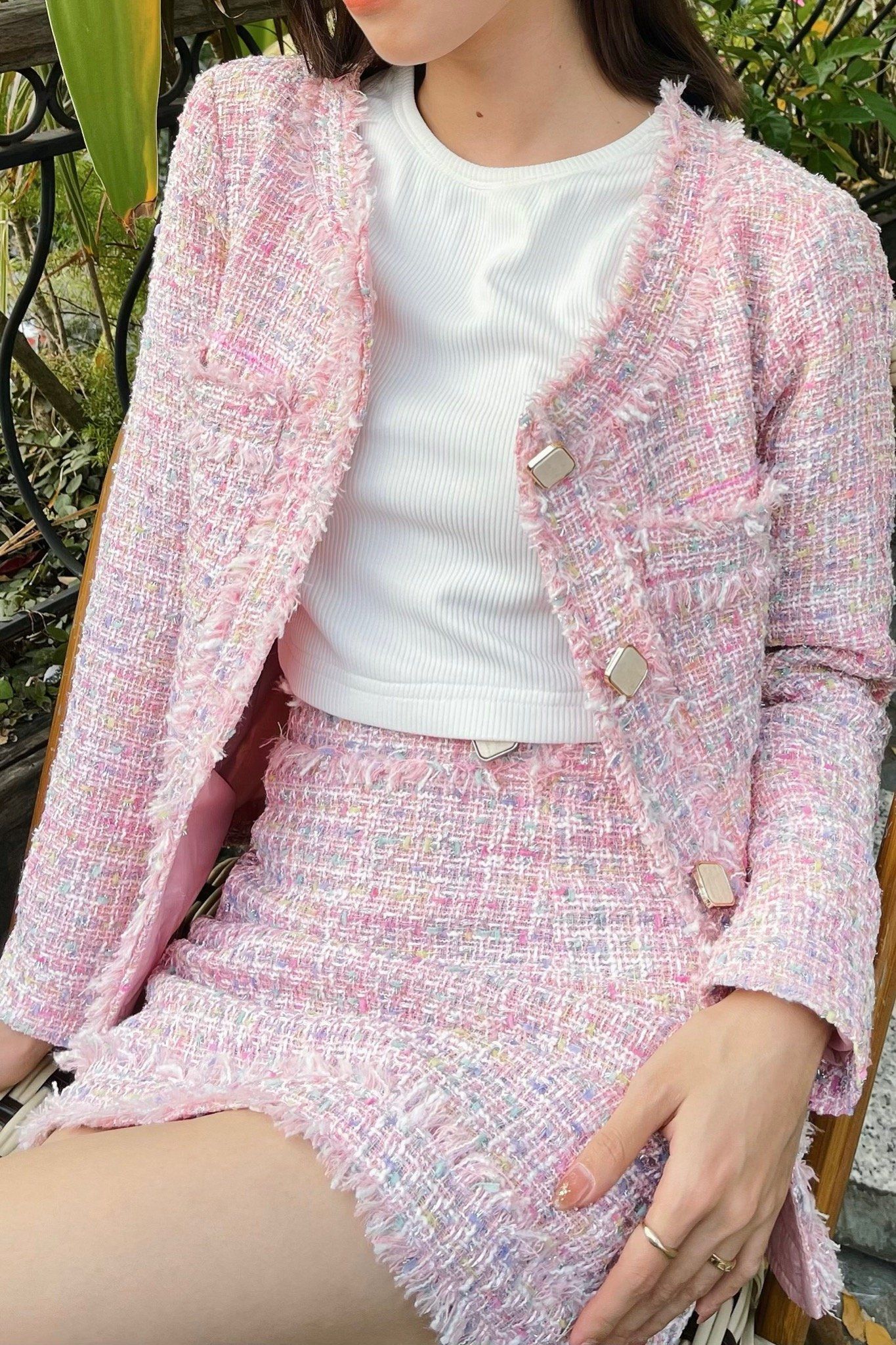 Plaid Twinkle Skirt - Hồng