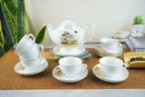 Bộ tách sứ bát tràng dáng 3 in theo yêu cầu