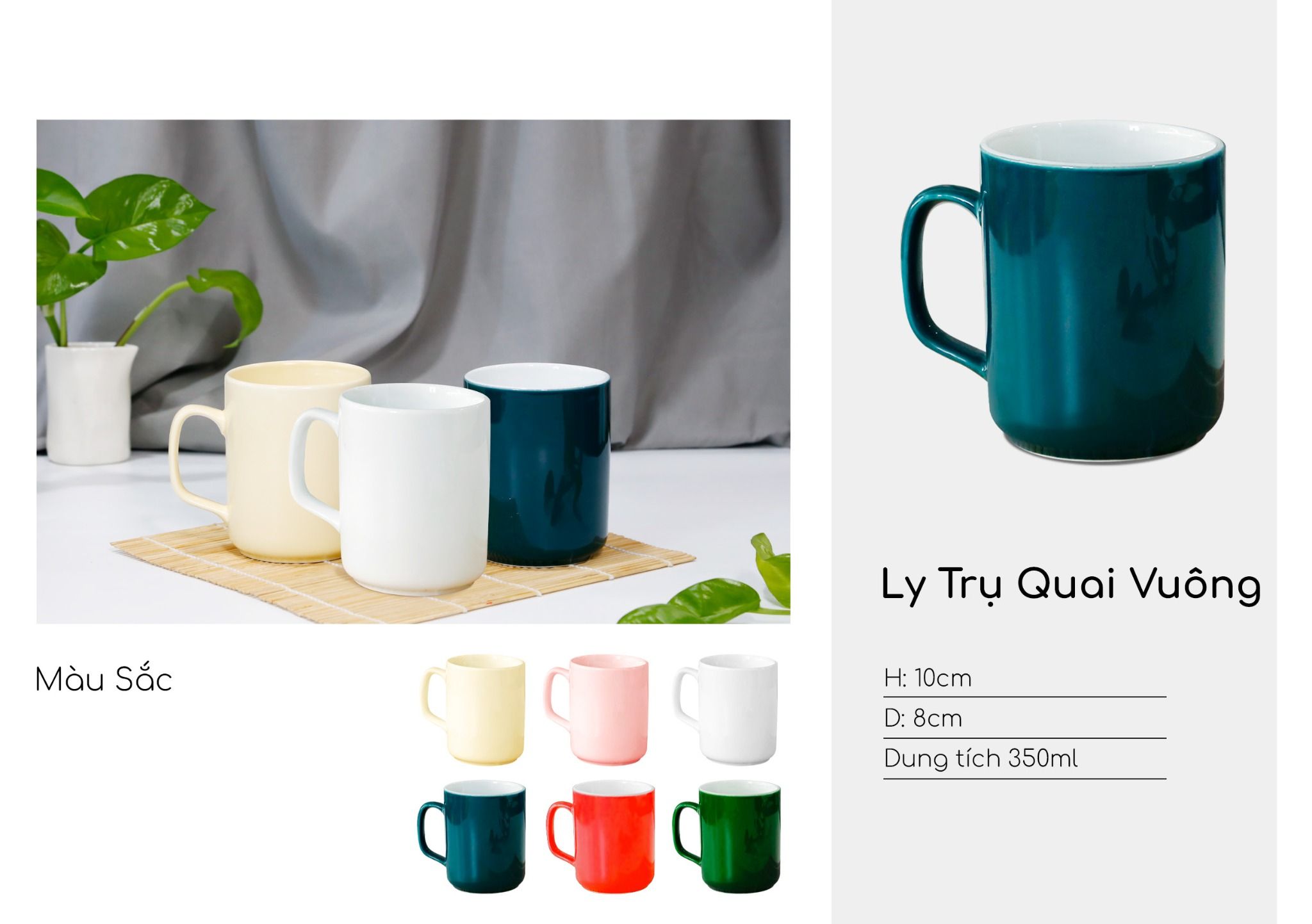 Ly sứ trụ quai vuông