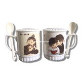 Ly bộ có nắp kèm muỗng