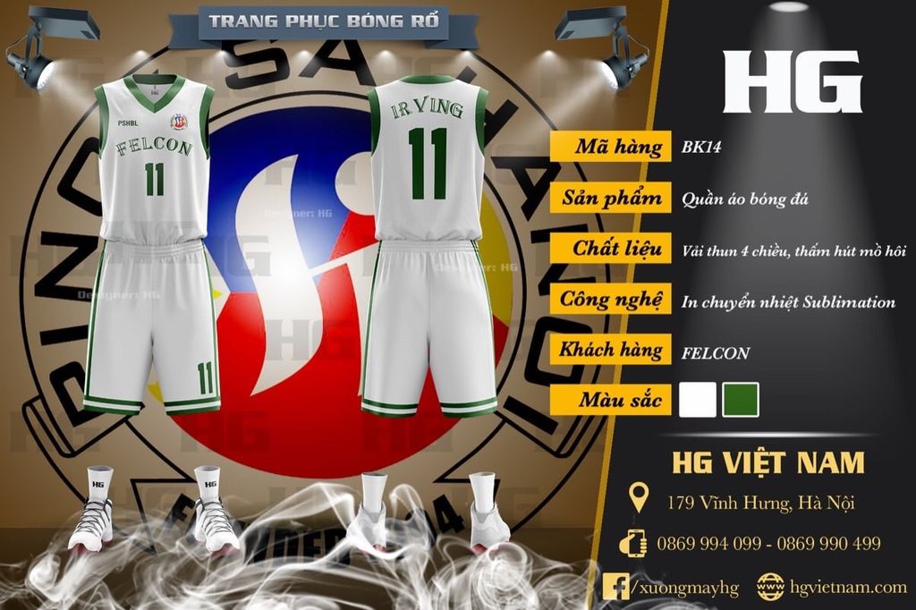 Bộ bóng rổ thiết kế màu đen BK19