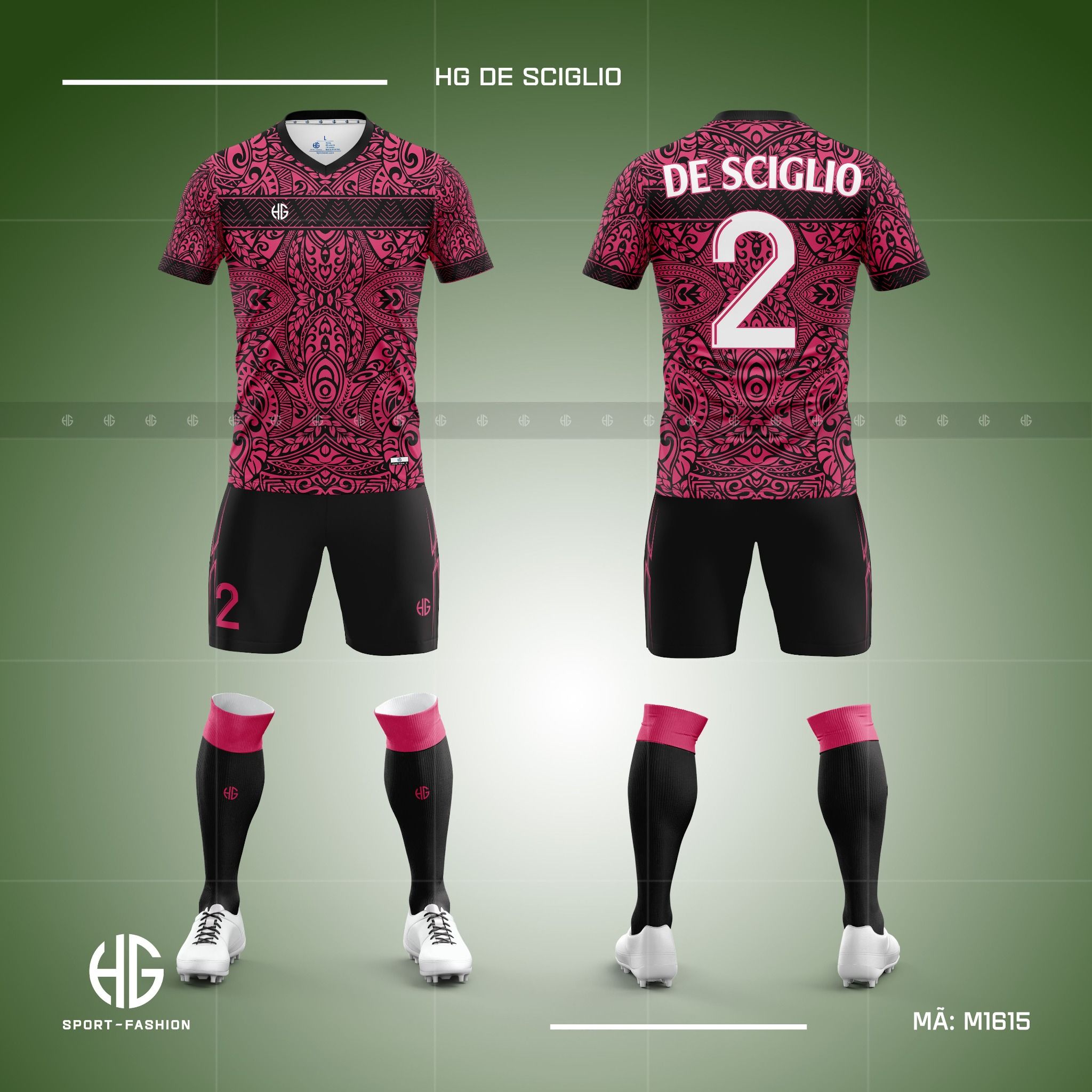 Áo bóng đá thiết kế M1615. HG De Sciglio