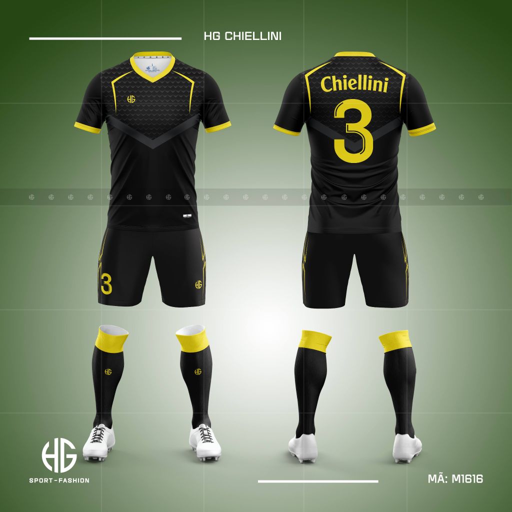  Áo bóng đá thiết kế M1616. HG De Chellini 