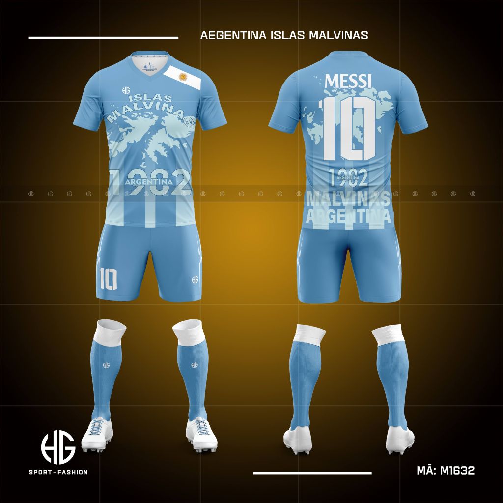  Áo bóng đá thiết kế M1632. HG Aegentina Islas Malvinas 