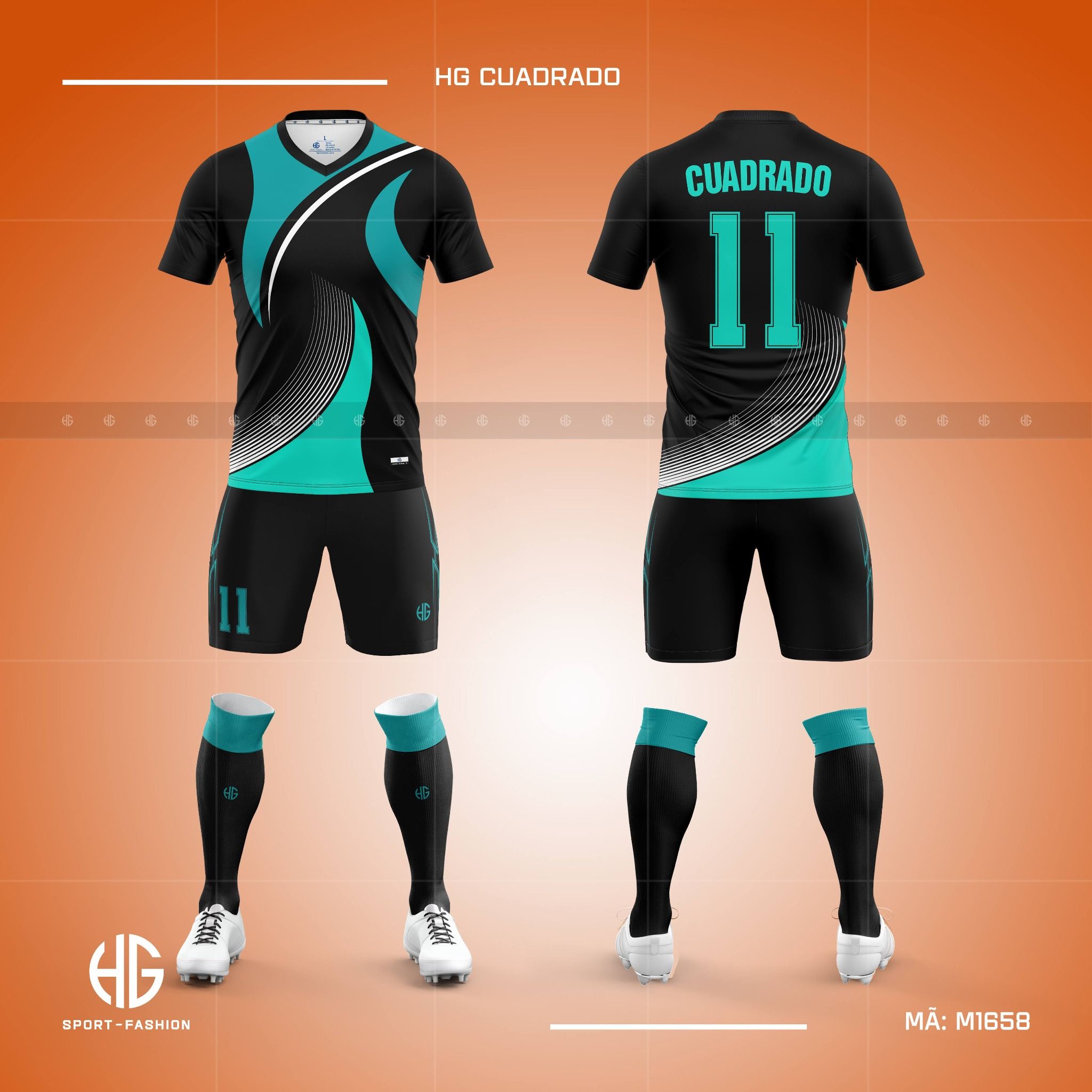 Áo bóng đá thiết kế M1658. HG Cuadrado