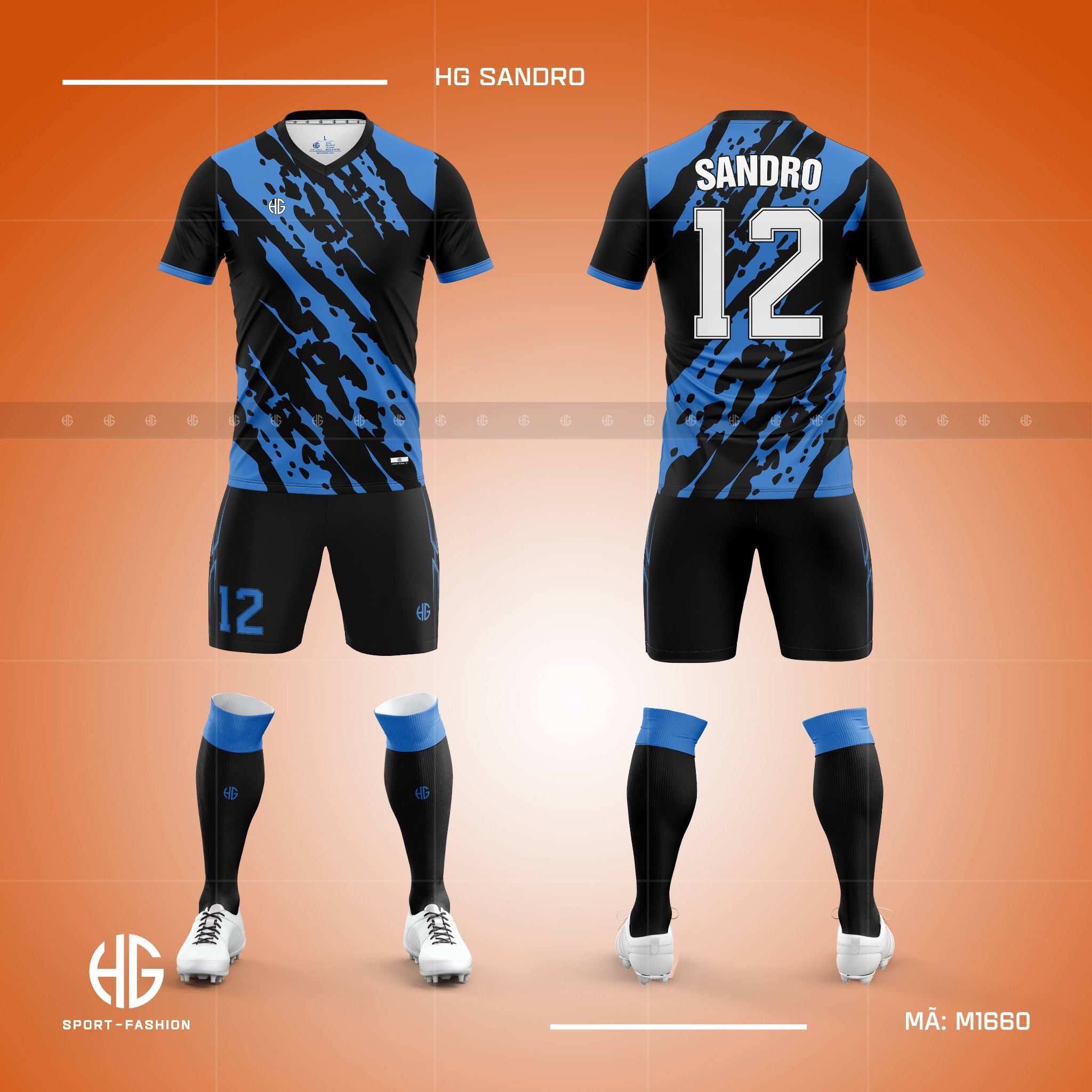  Áo bóng đá thiết kế M1660. HG Sandro 
