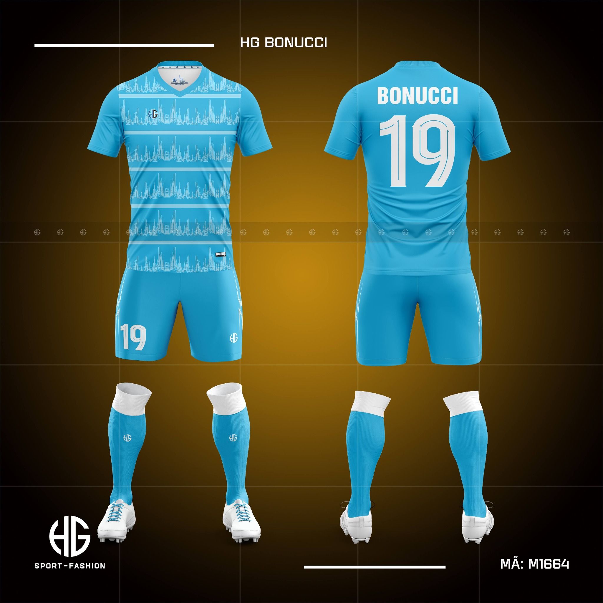 Áo bóng đá thiết kế M1664. HG Bonucci