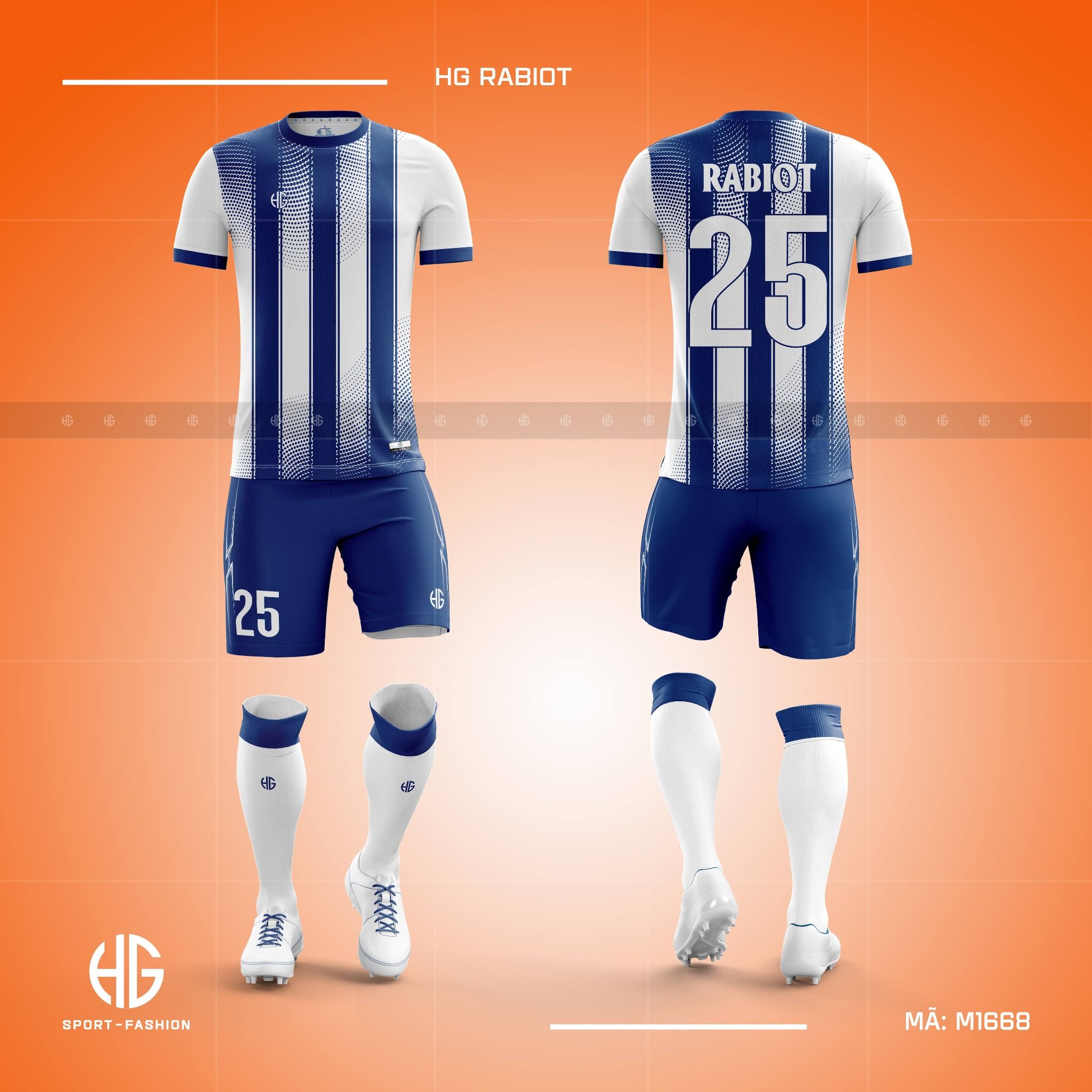 Áo bóng đá thiết kế M1668. HG Rabiot