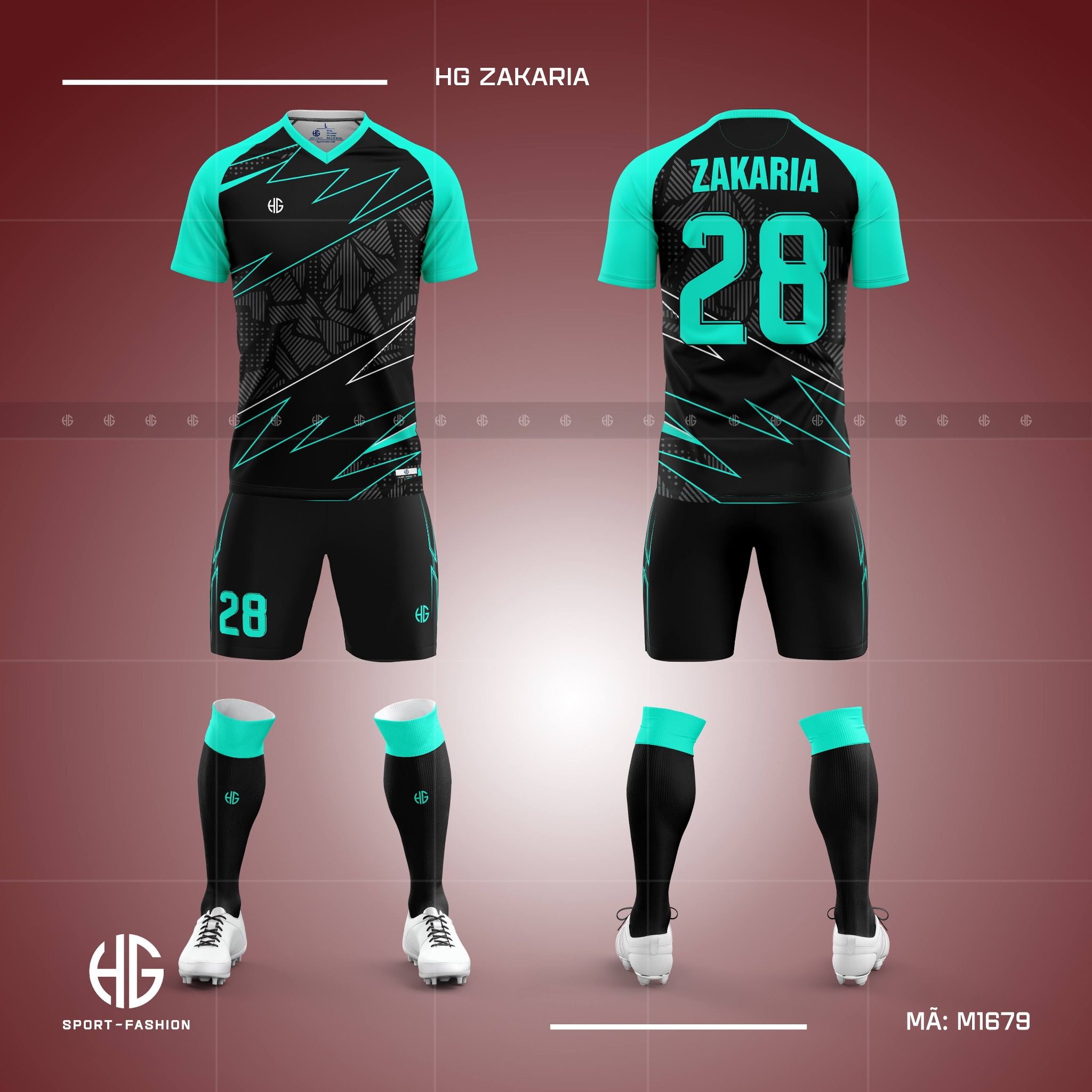  Áo bóng đá thiết kế M1679. HG Zakaria 
