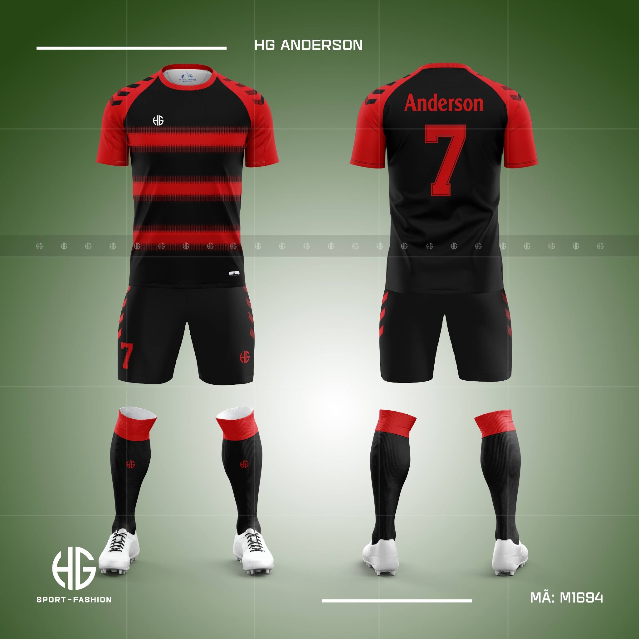 Áo bóng đá thiết kế M1694. HG Anderson