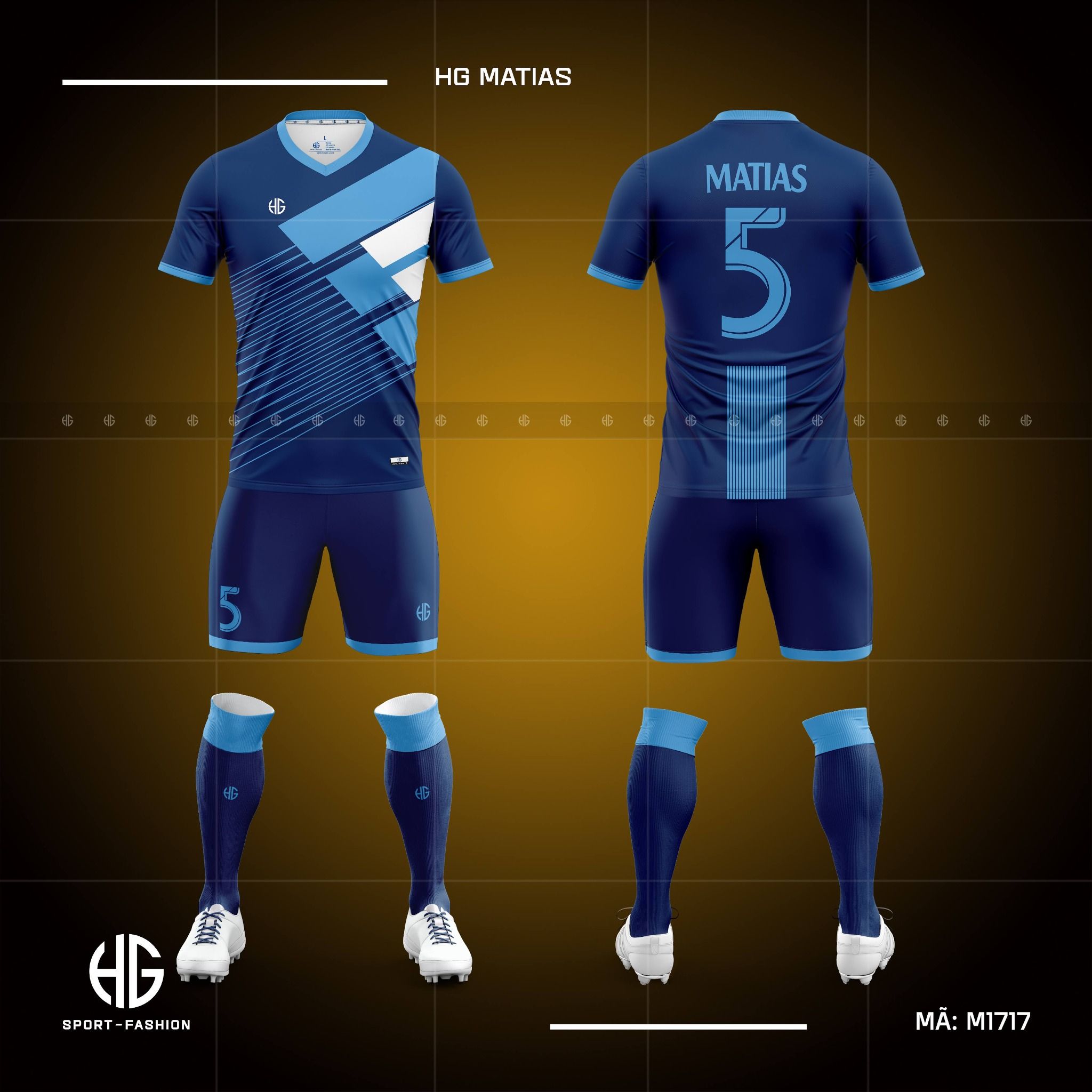  Áo bóng đá thiết kế M1717. HG Matias 