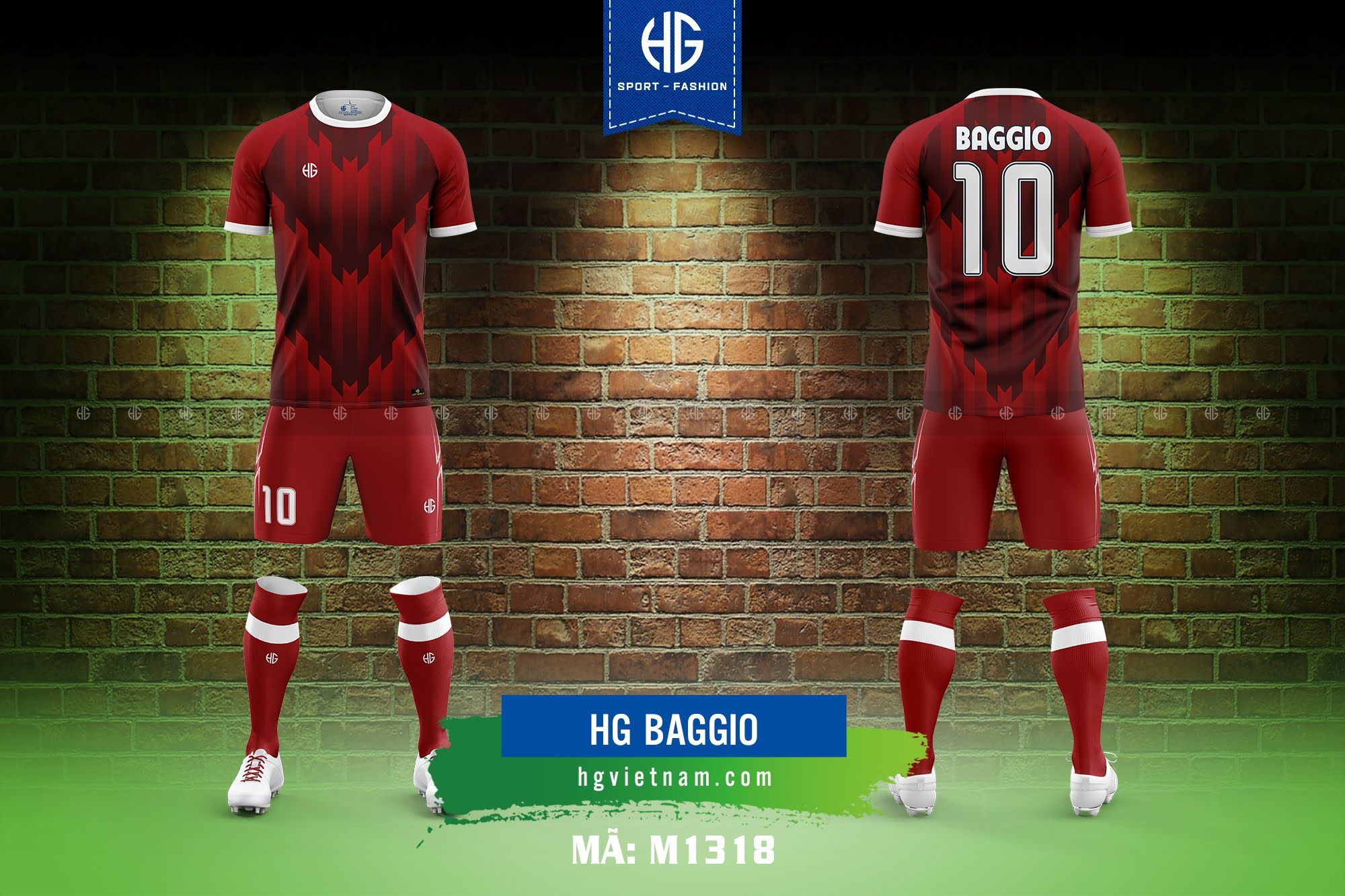 Áo bóng đá thiết kế M1318. HG Baggio