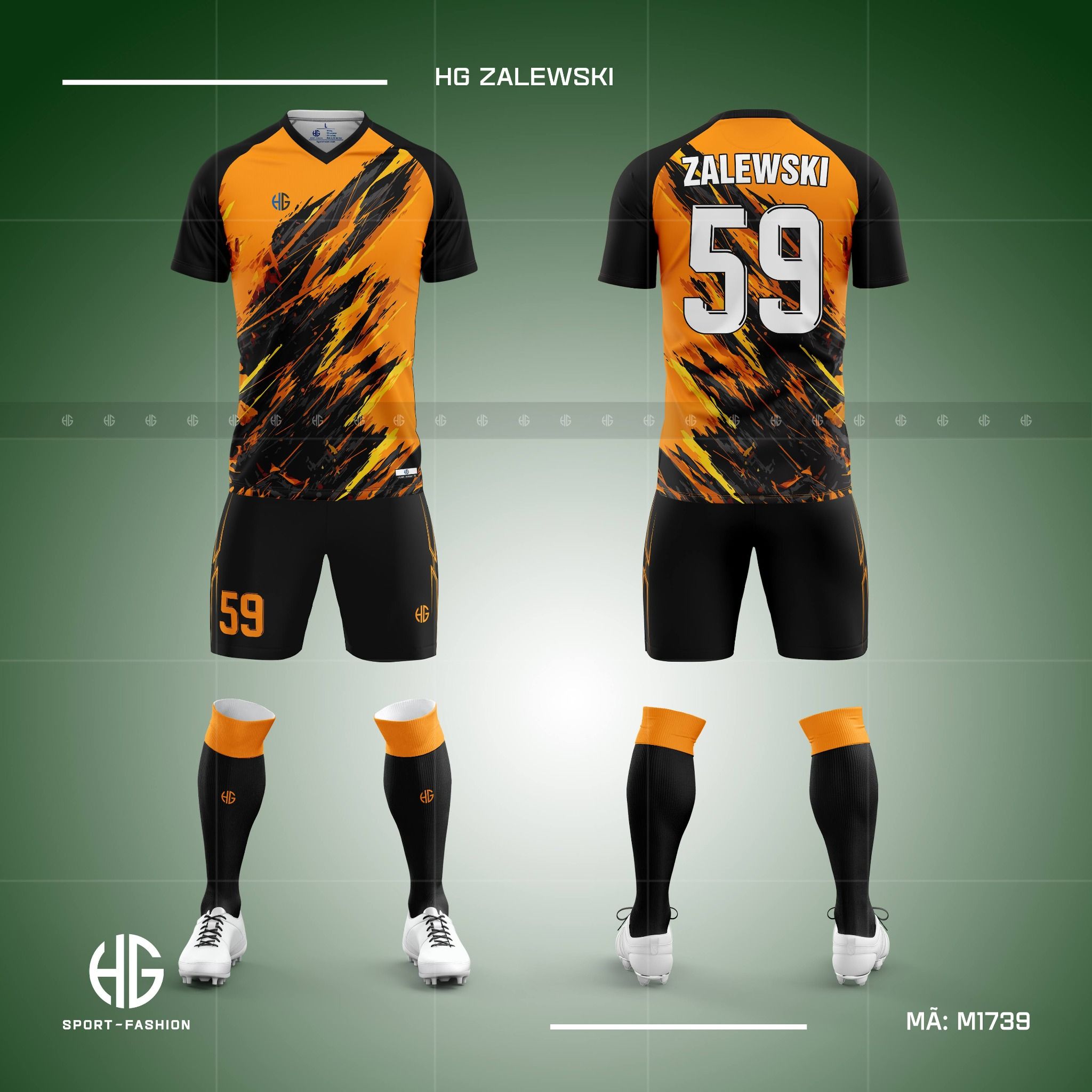 Áo bóng đá thiết kế M1739. HG Zalewski