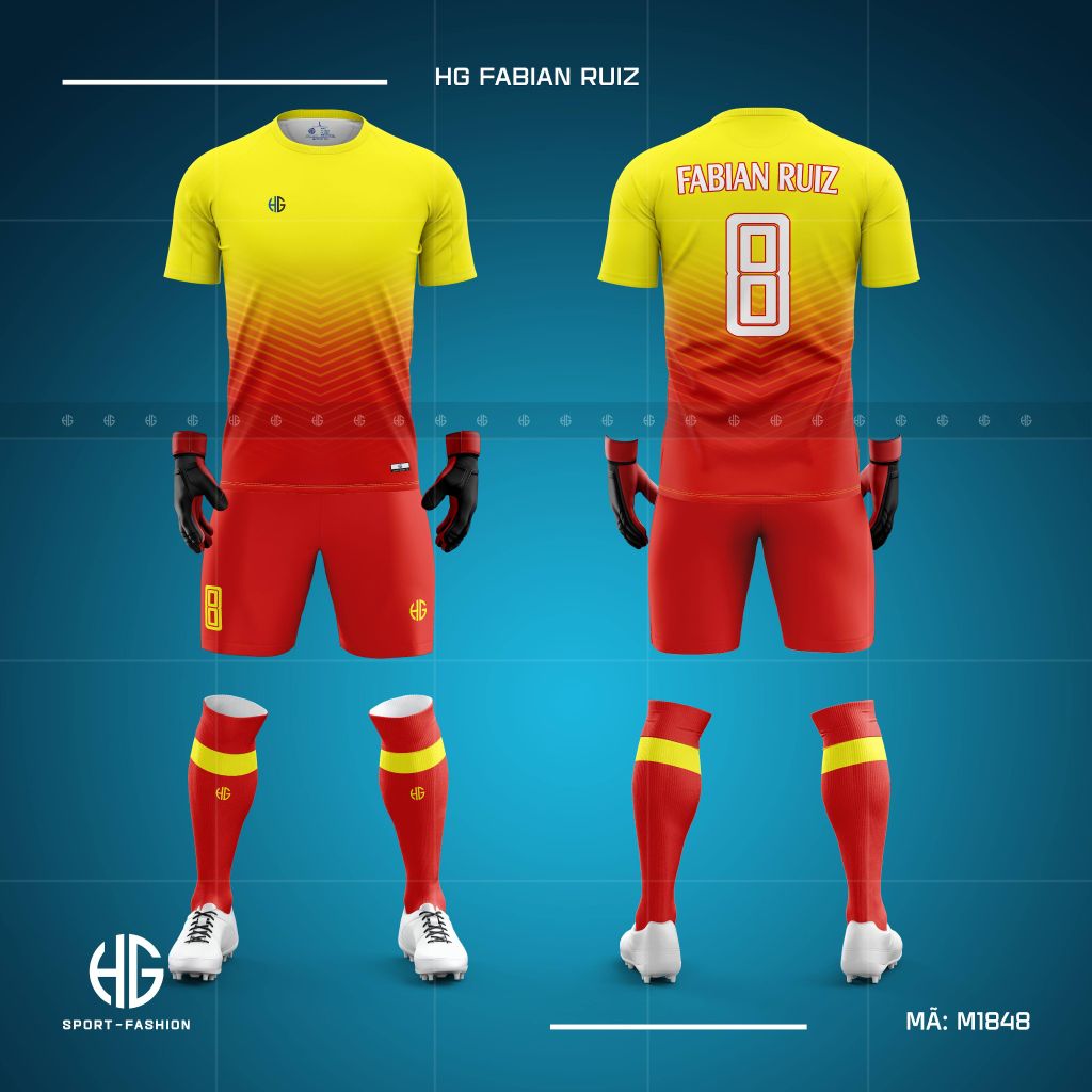  Áo bóng đá thiết kế M1848. HG Fabian Ruiz 
