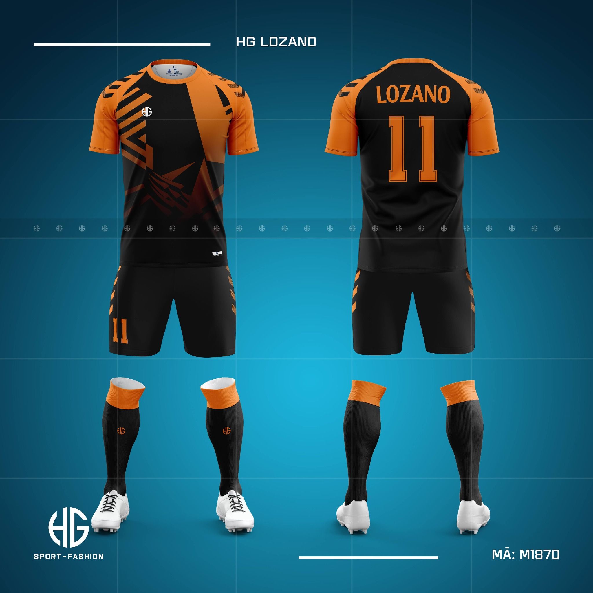 Áo bóng đá thiết kế M1870. HG Lozano