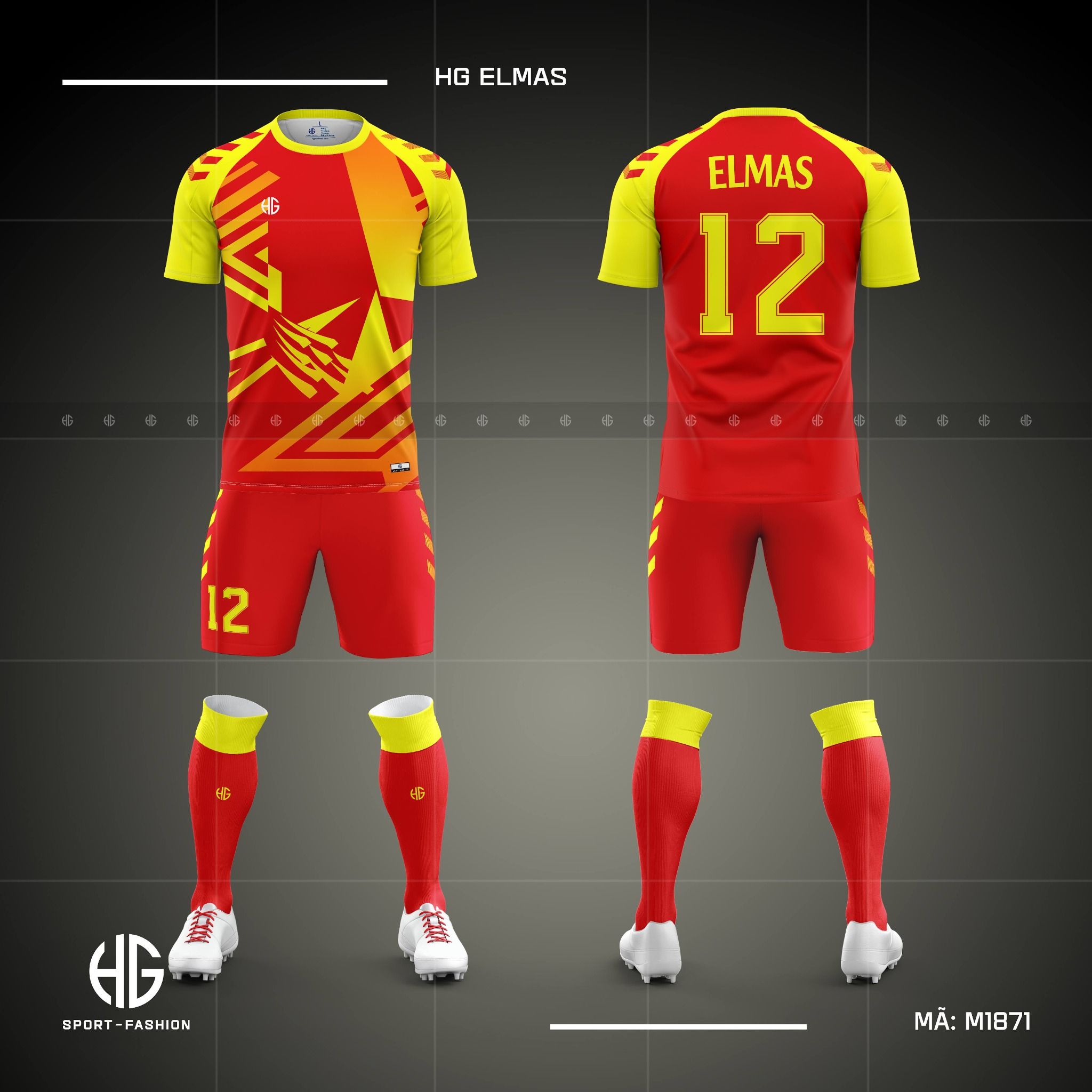 Áo bóng đá thiết kế M1871. HG Elmas