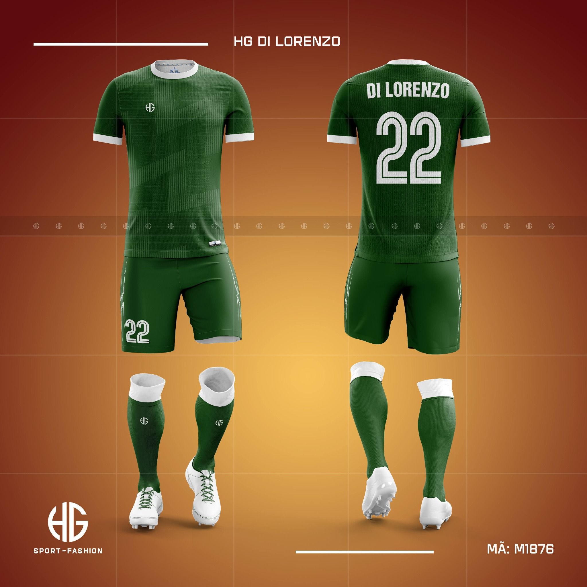 Áo bóng đá thiết kế M1876. HG Di Lorenzo