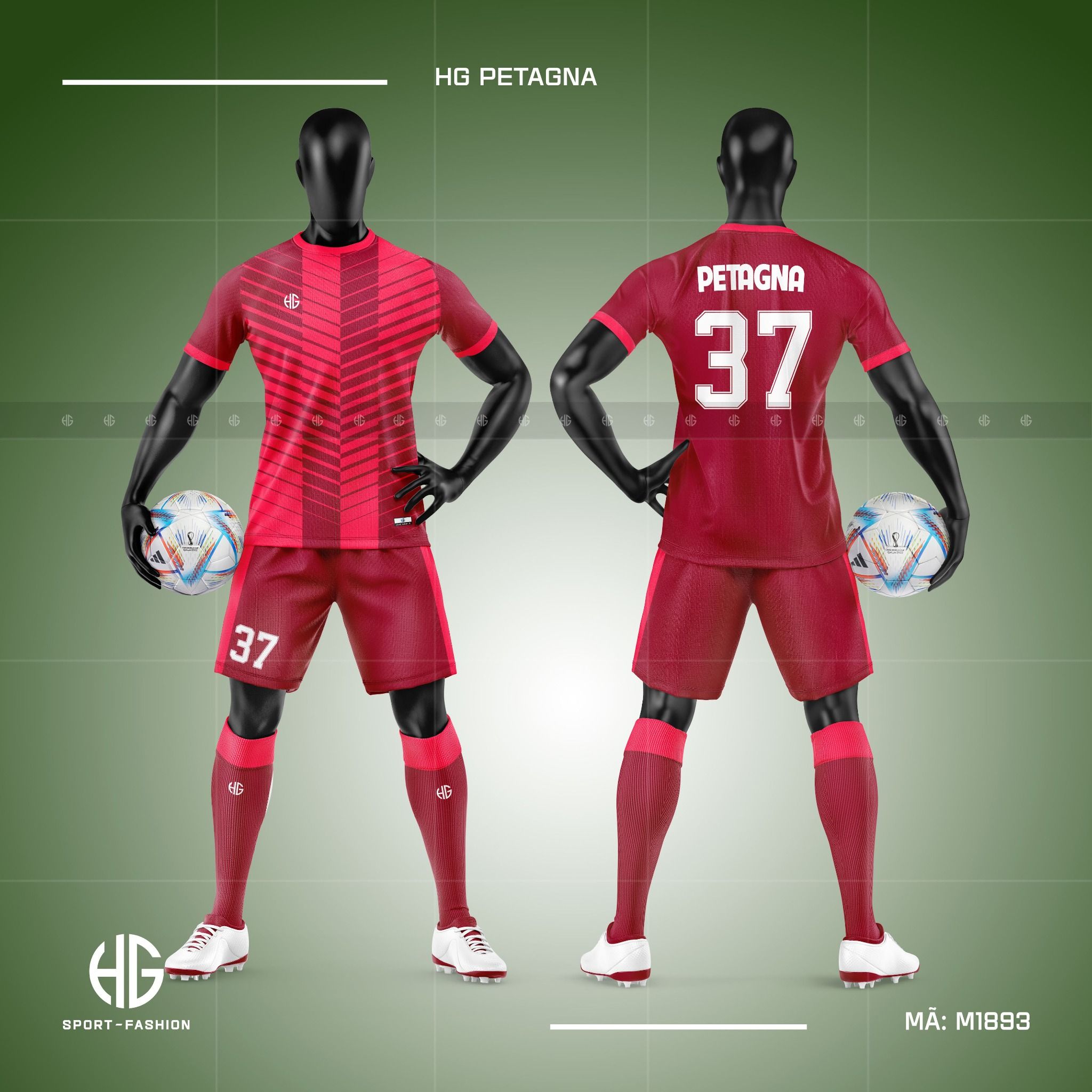 Áo bóng đá thiết kế M1893. HG Petagna