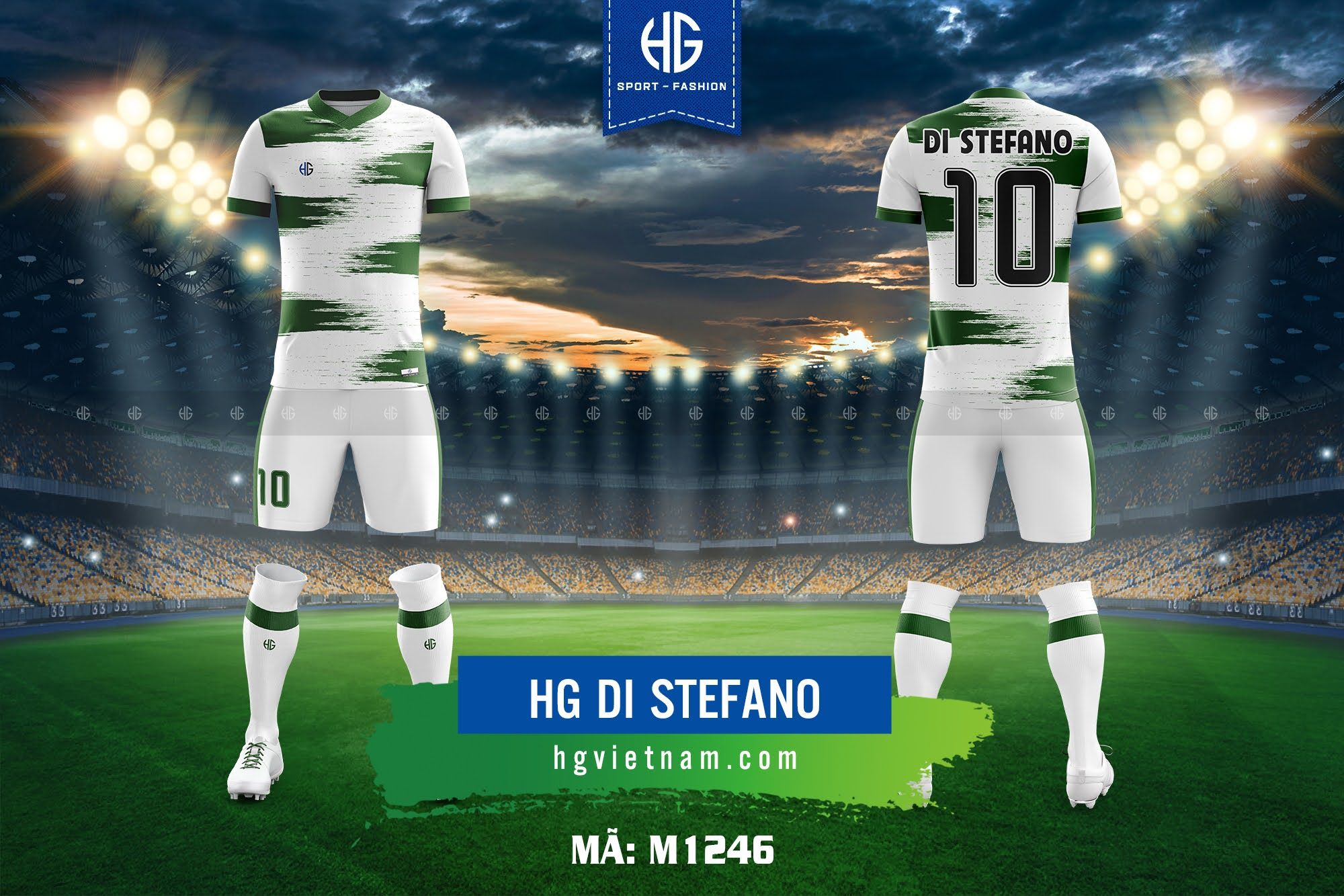 Áo bóng đá thiết kế M1246. HG Di Stefano