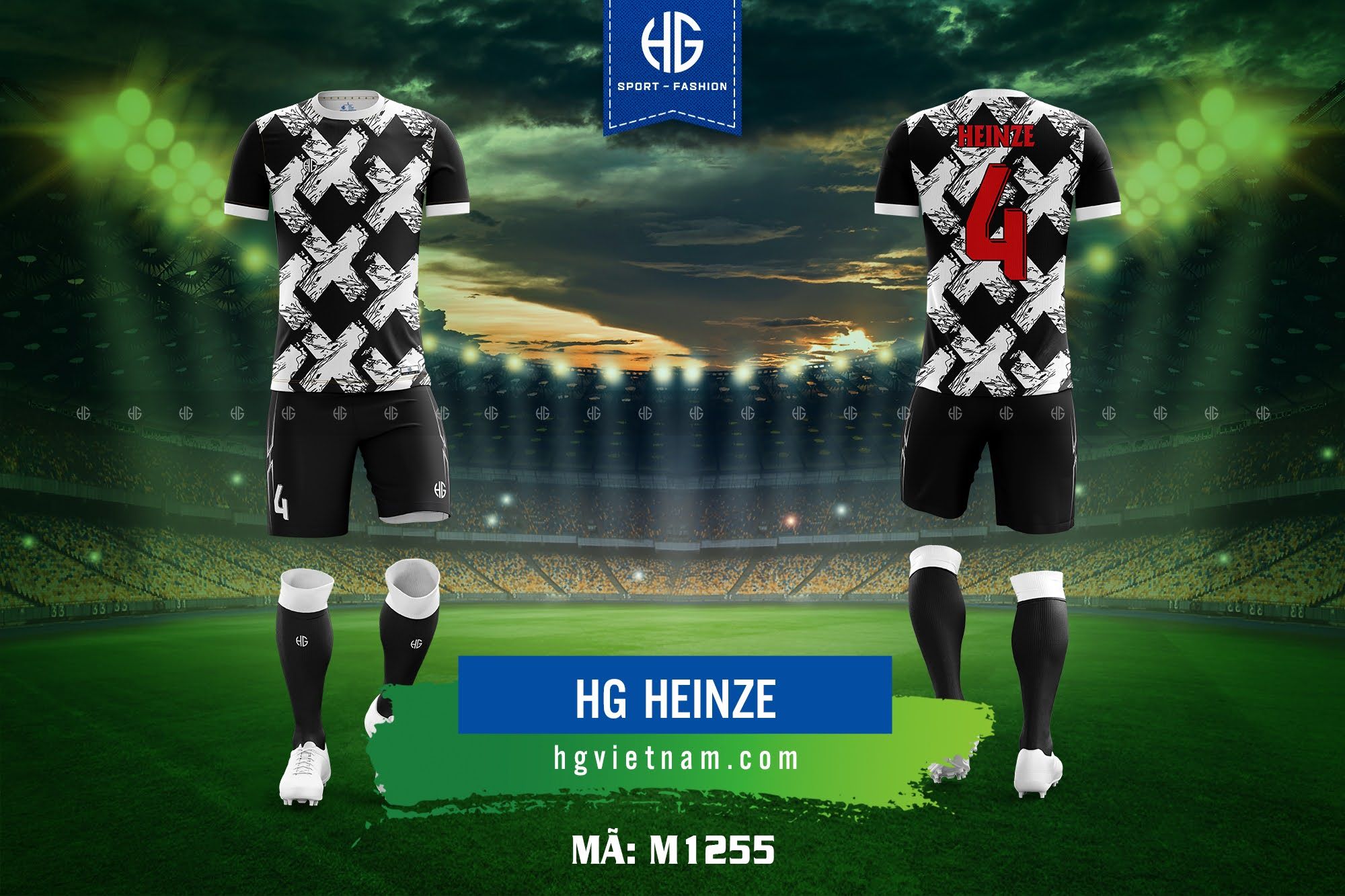  Áo bóng đá thiết kế M1255. HG Heinze 