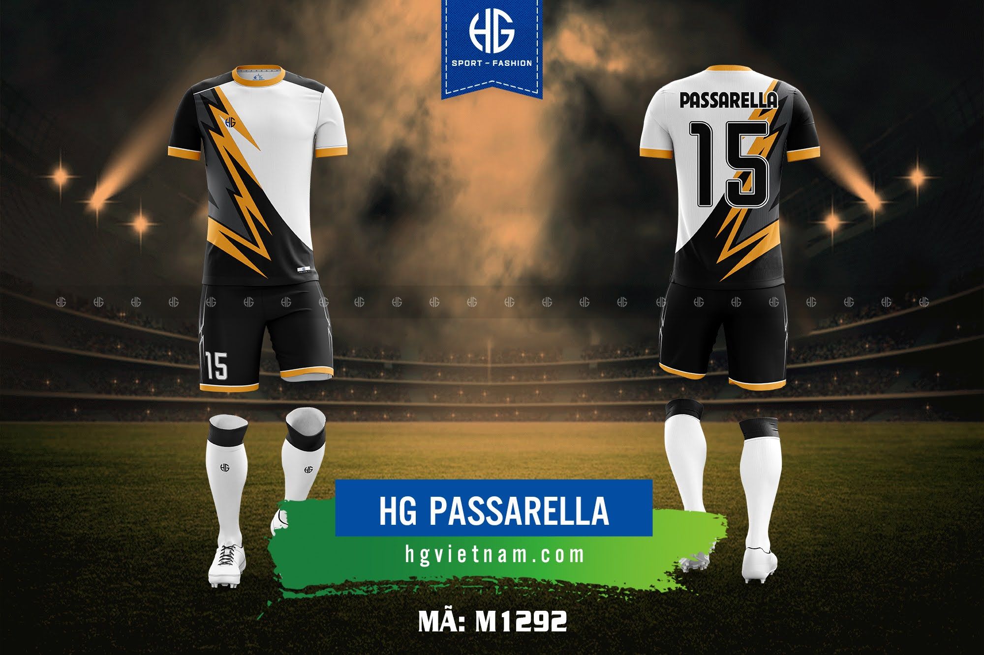 Áo bóng đá thiết kế M1292. HG Passarella