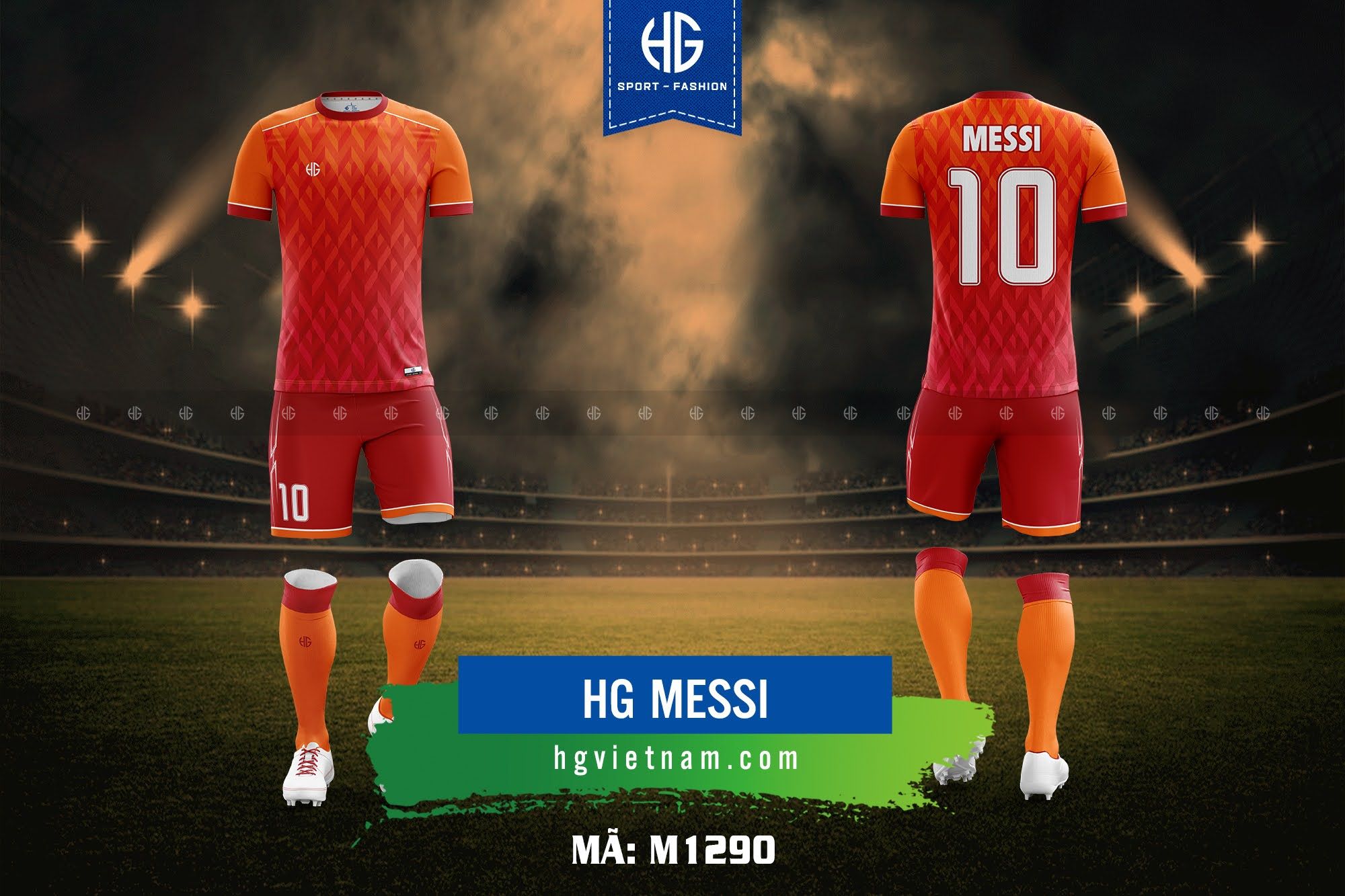 Áo bóng đá thiết kế M1290. HG Messi