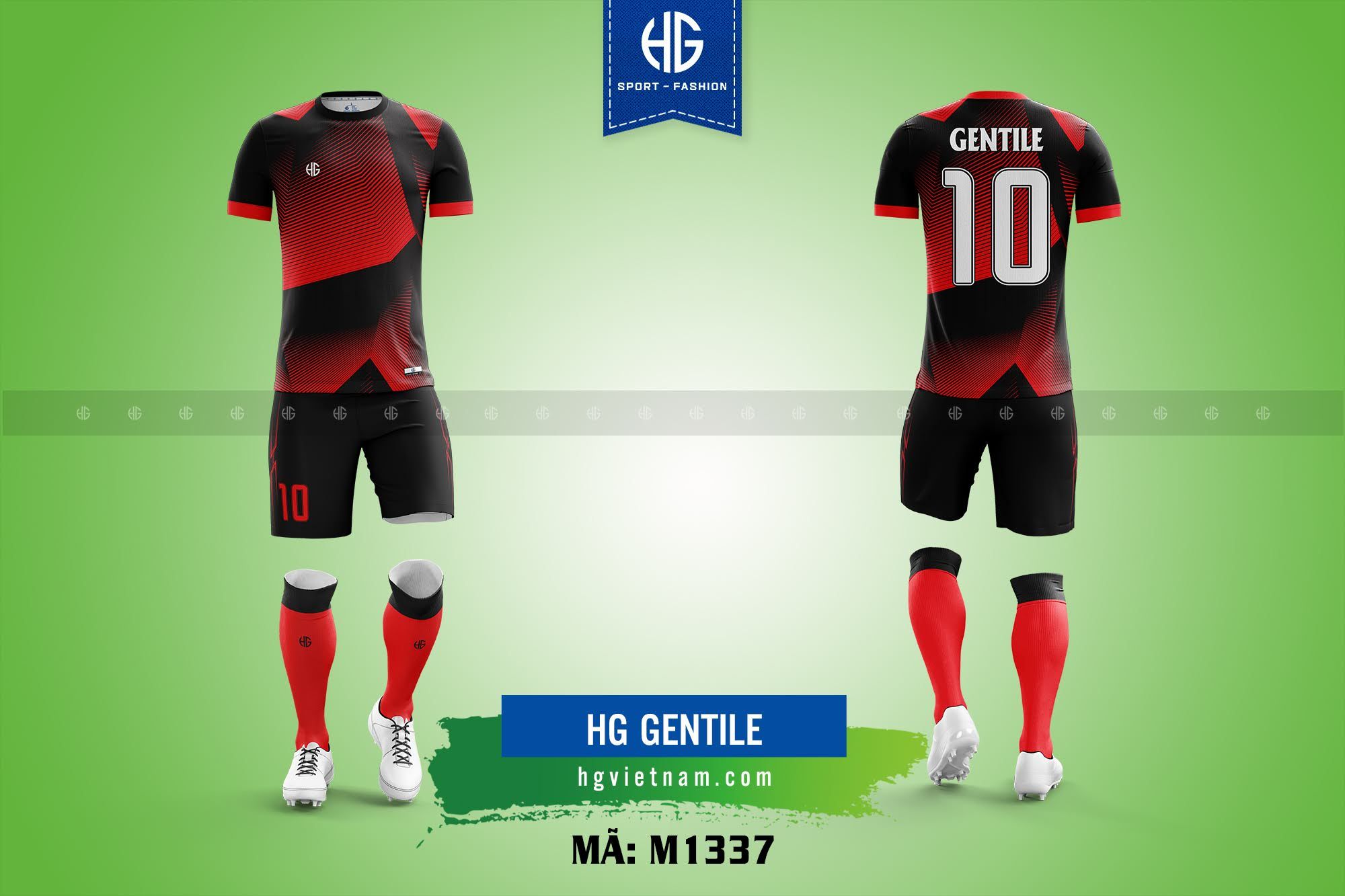 Áo bóng đá thiết kế M1337. HG Gentile