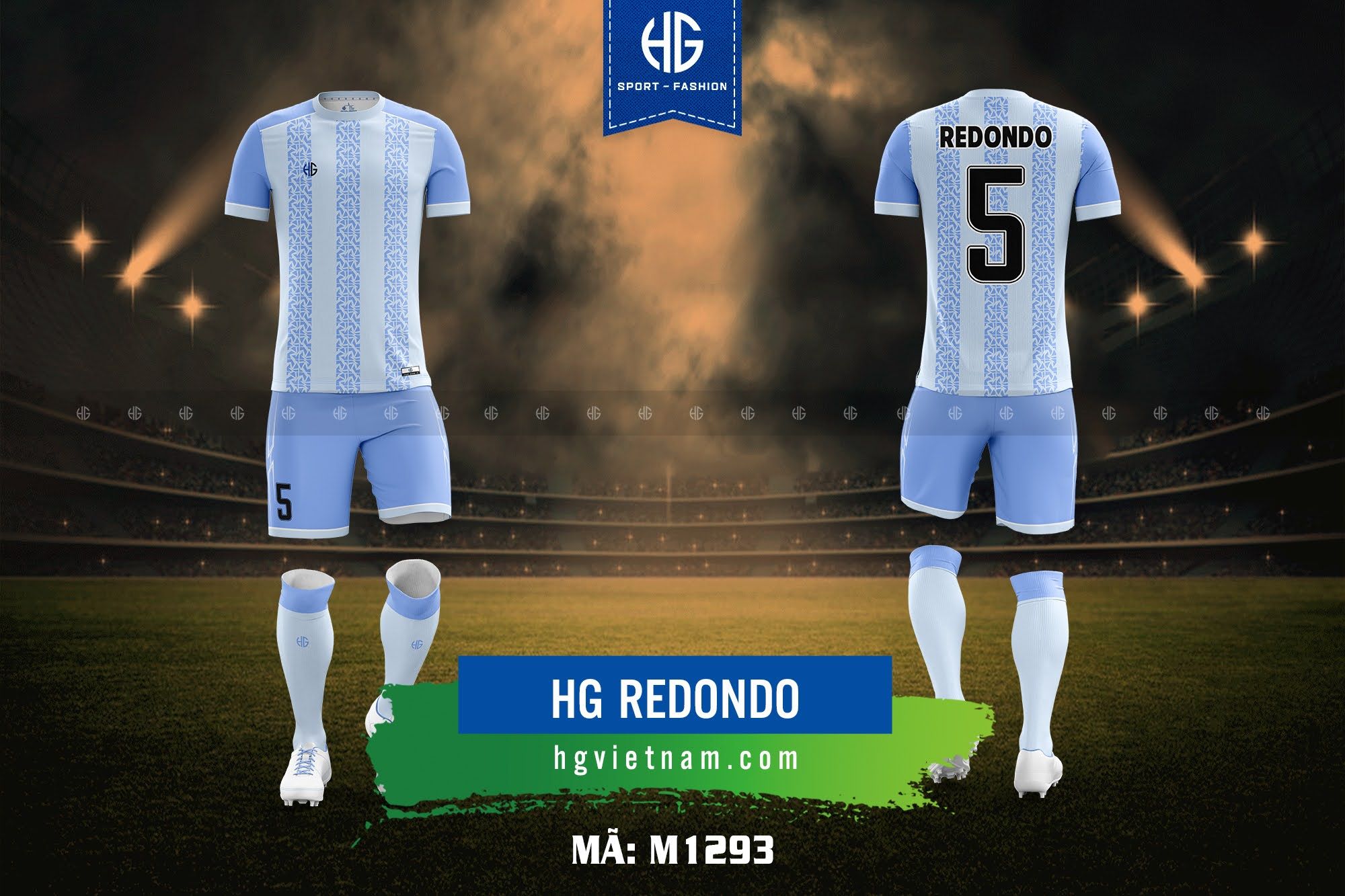 Áo bóng đá thiết kế M1293. HG Redondo