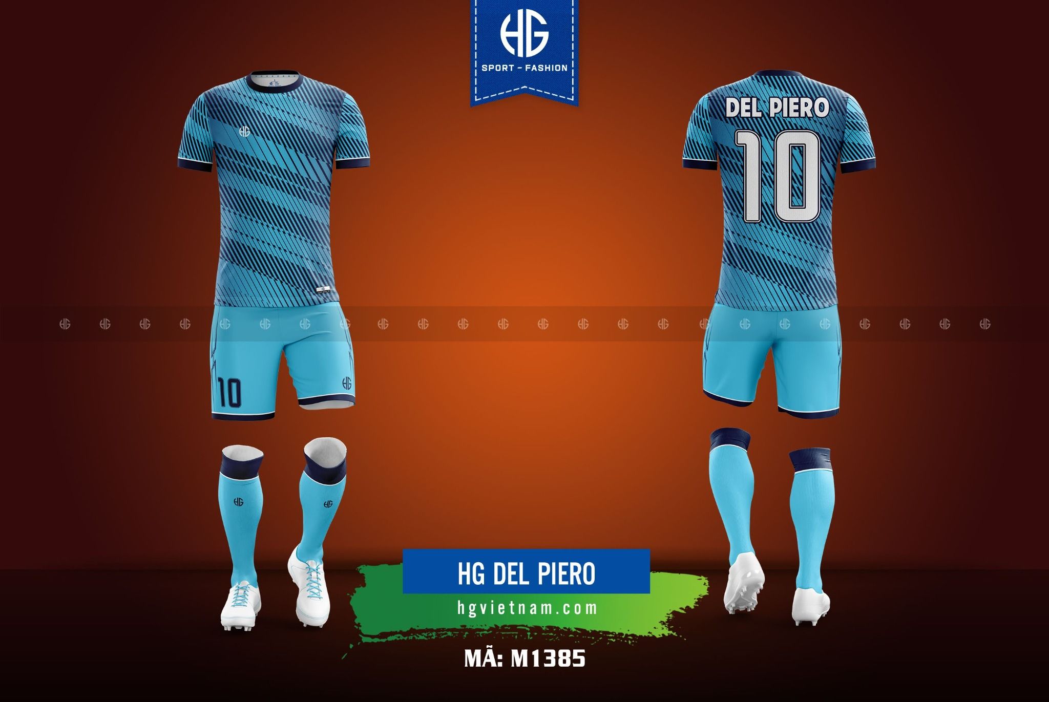  Áo bóng đá thiết kế M1385. HG Del Piero 