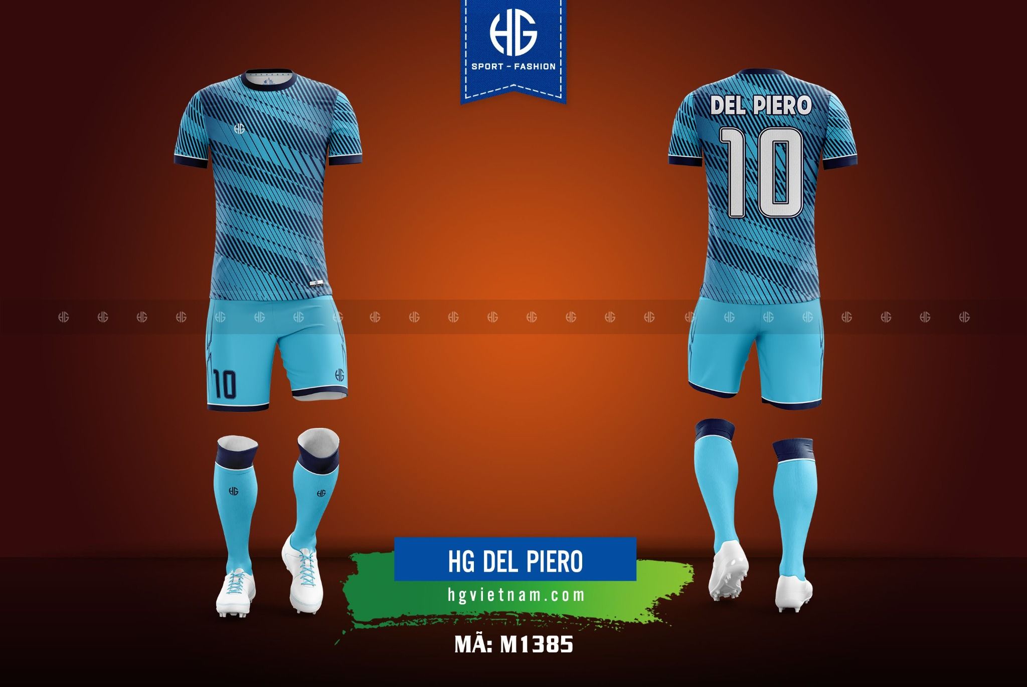 Áo bóng đá thiết kế M1385. HG Del Piero