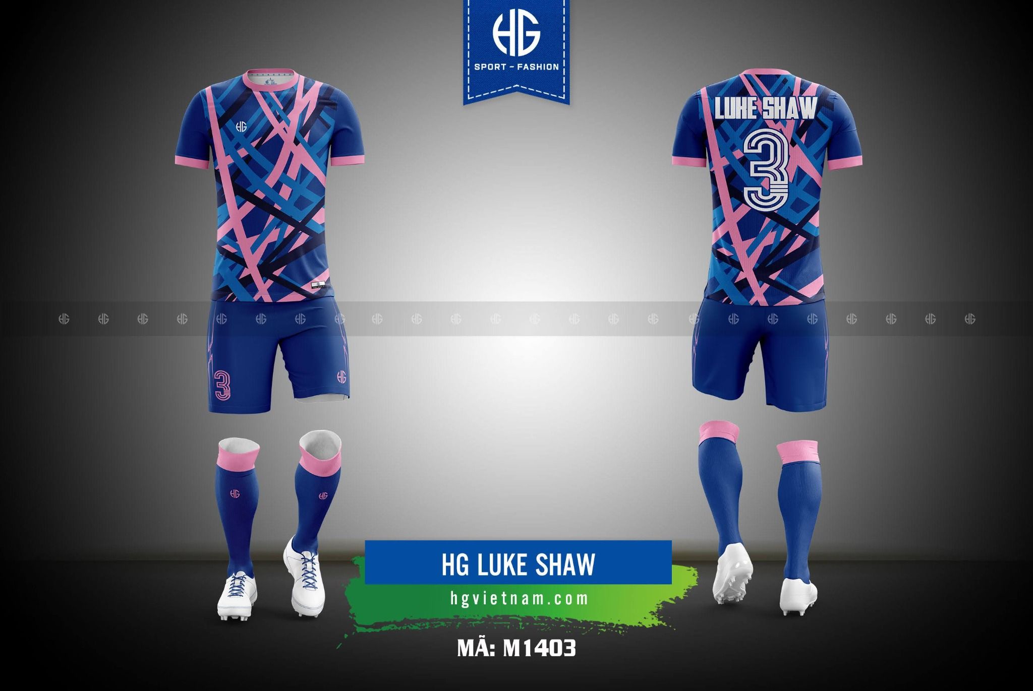 Áo bóng đá thiết kế M1403. HG Luke Shaw