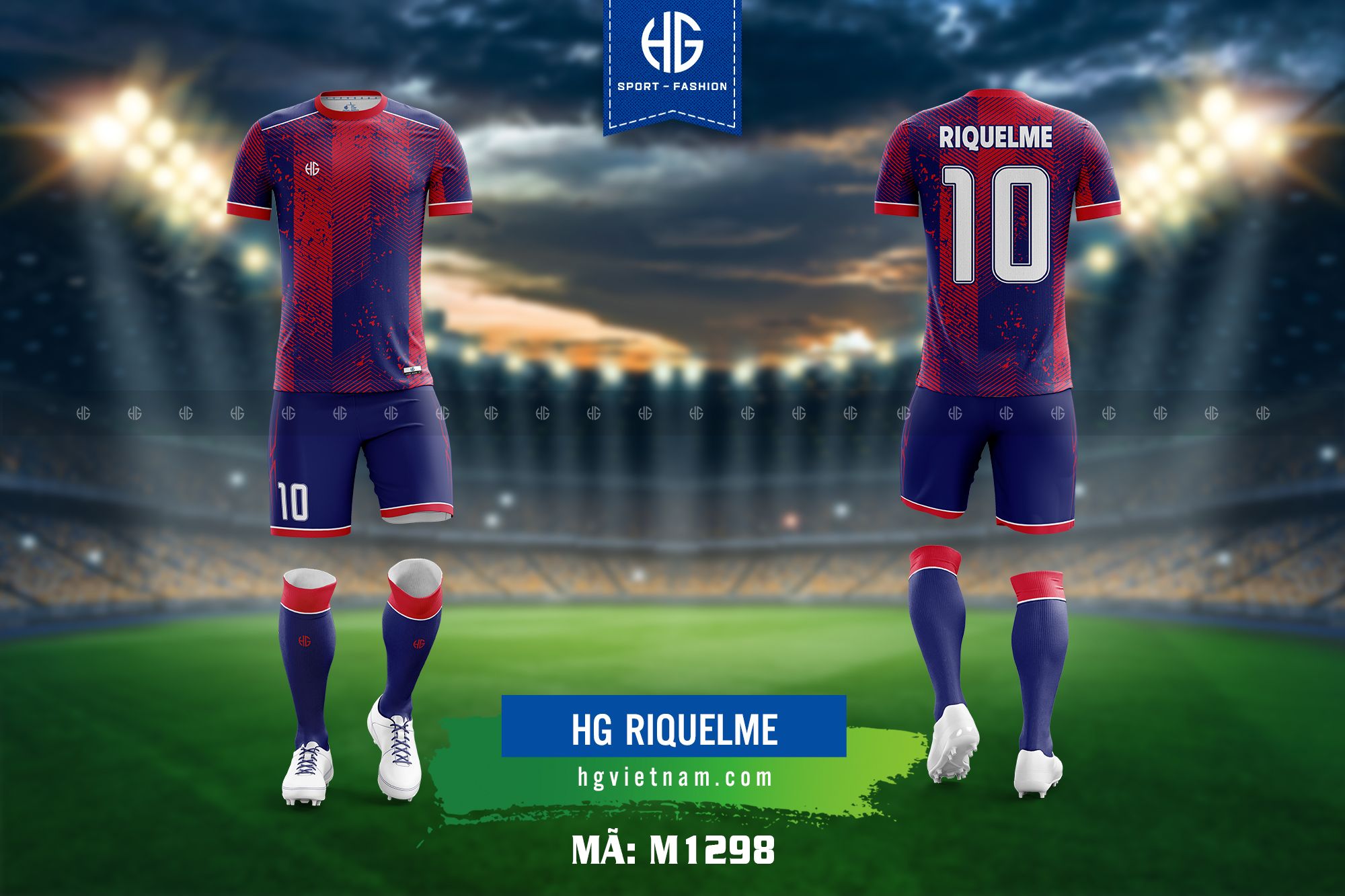 Áo bóng đá thiết kế M1298. HG Riquelme