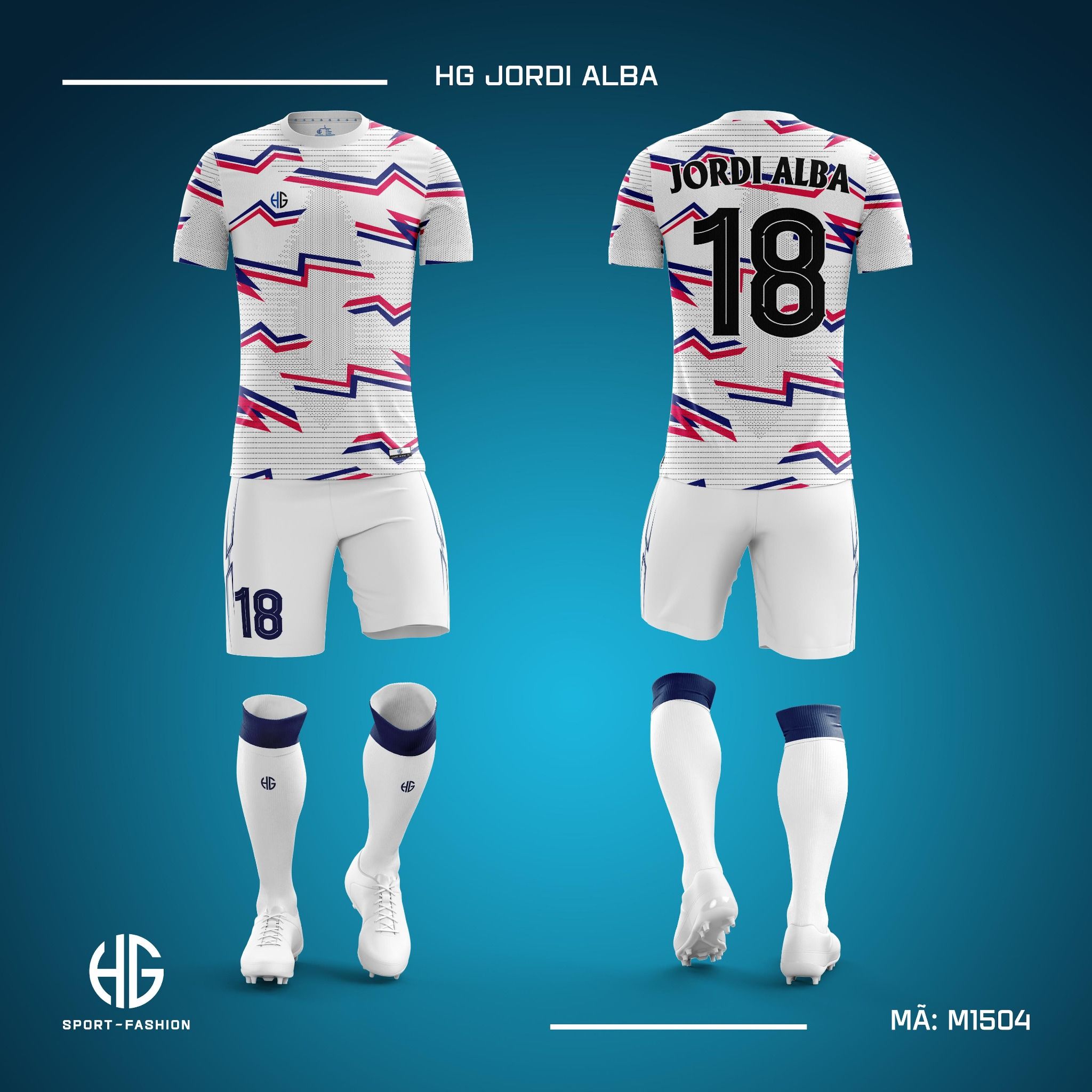  Áo bóng đá thiết kế M1504. HG Jordi Alba 
