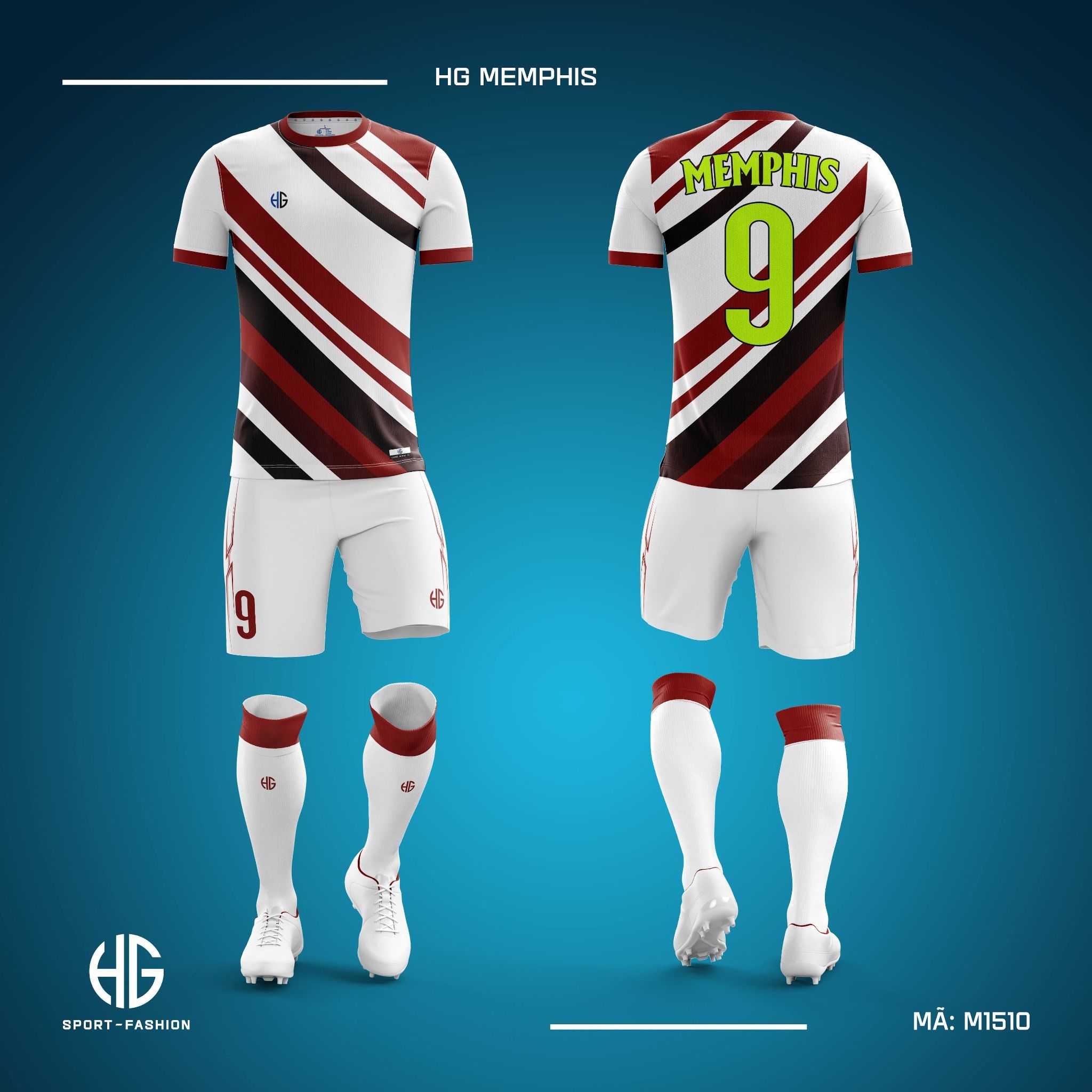  Áo bóng đá thiết kế M1510. HG Memphis 