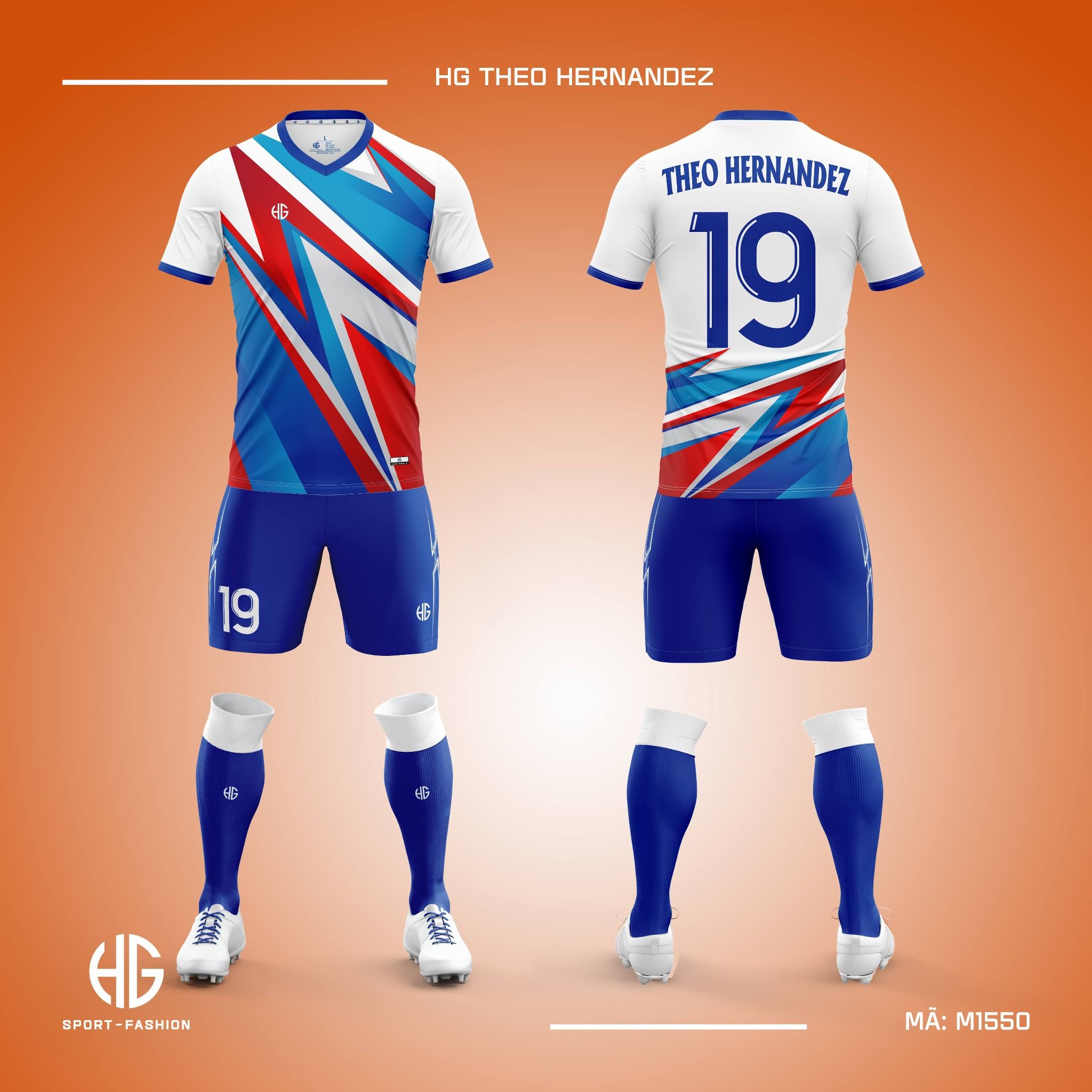 Áo bóng đá thiết kế M1550. HG Theo Hernandez