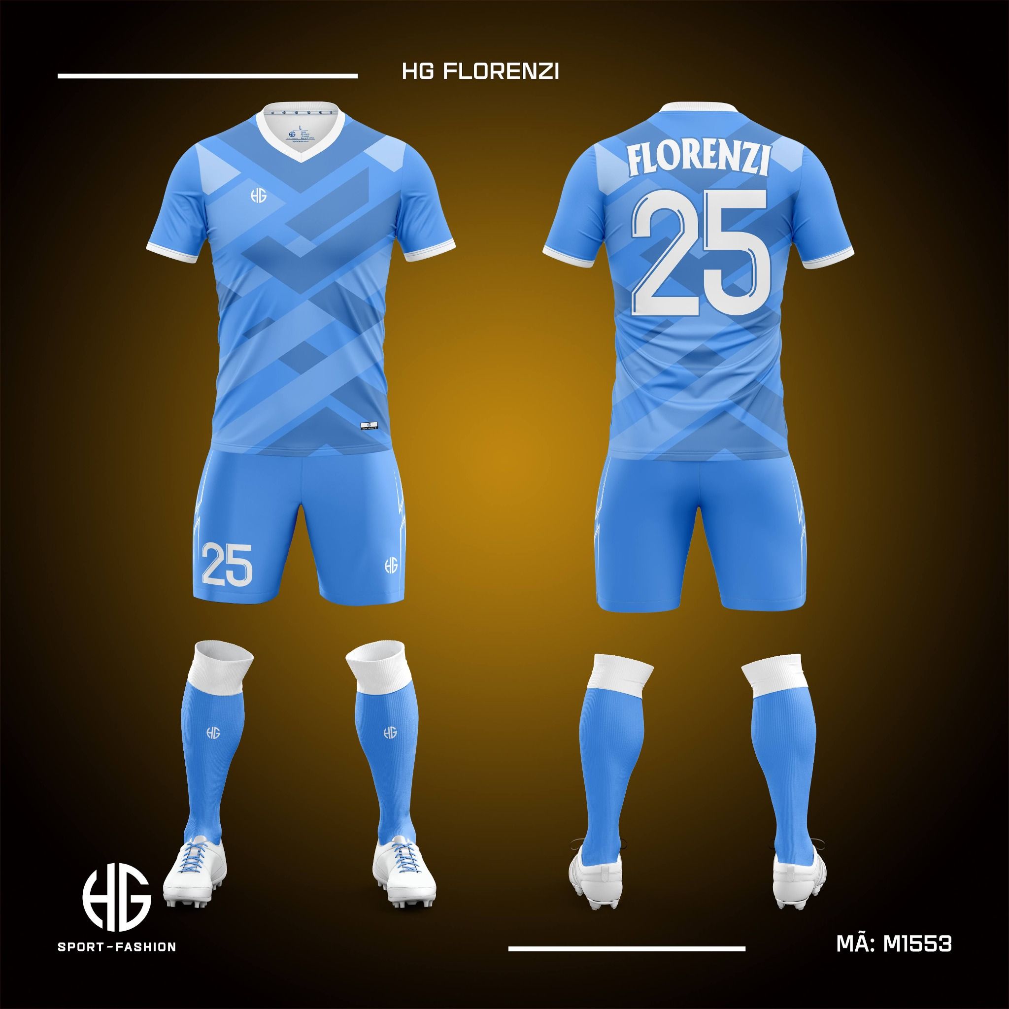 Áo bóng đá thiết kế M1553. HG Florenzi