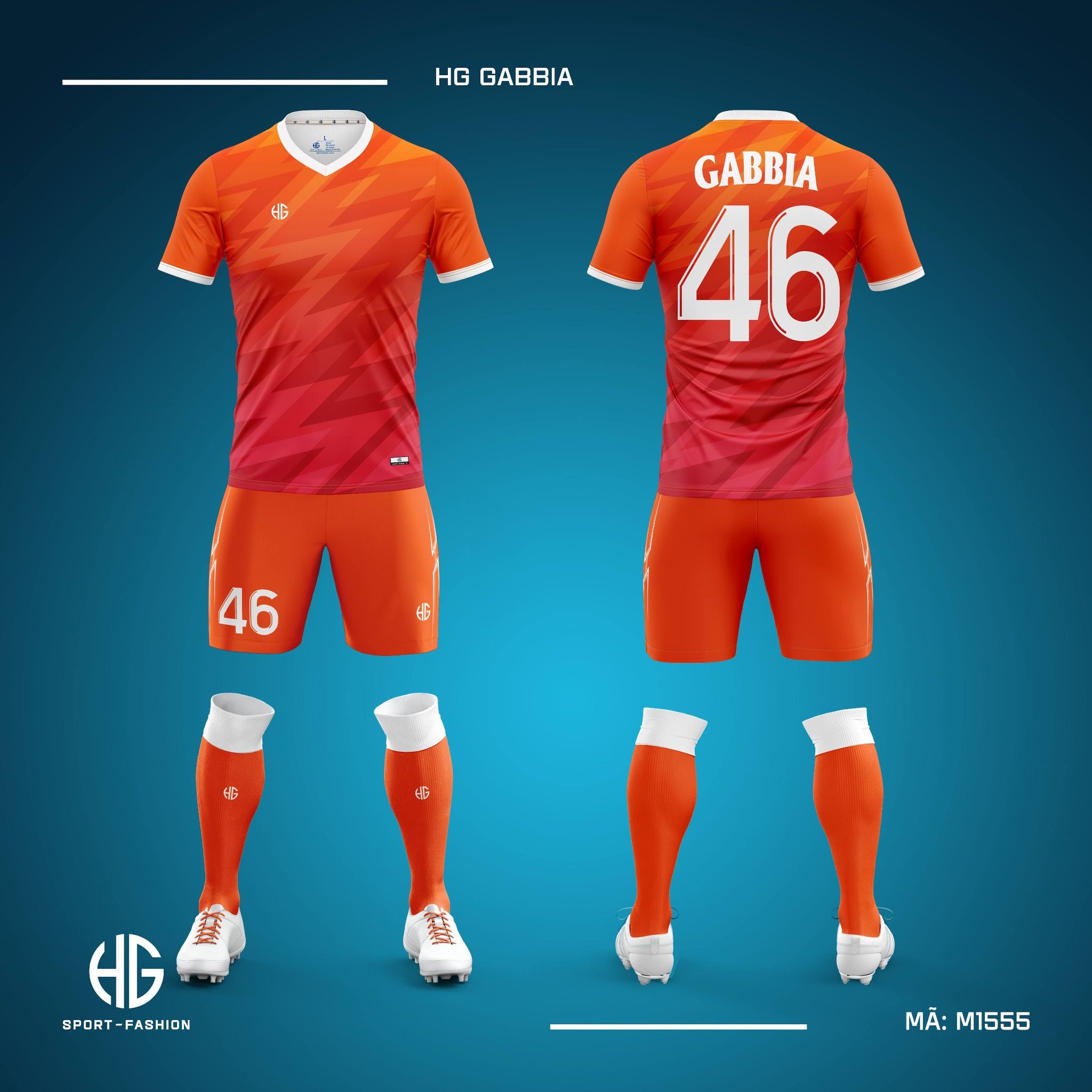 Áo bóng đá thiết kế M1555. HG Gabbia