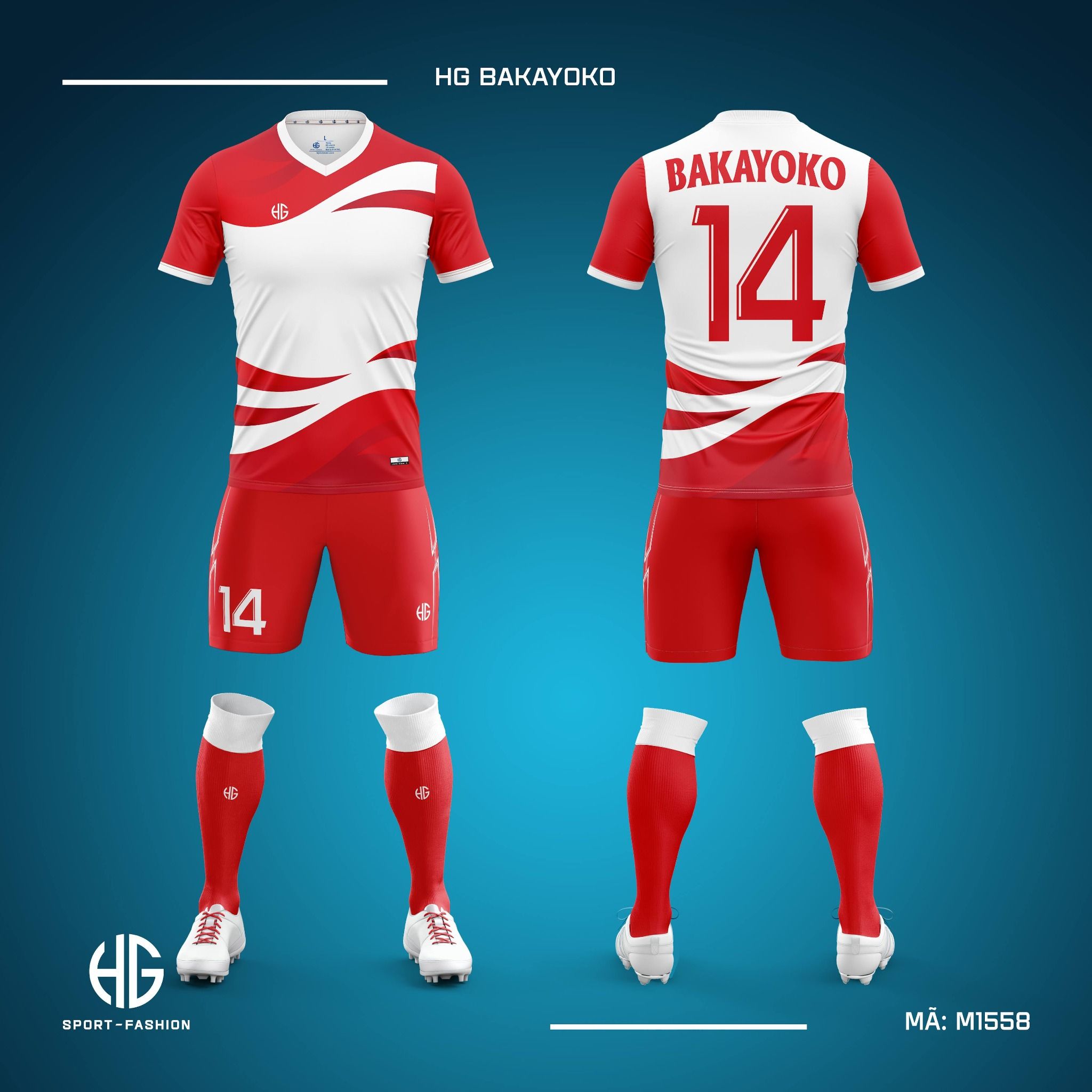 Áo bóng đá thiết kế M1558. HG Bakayoko