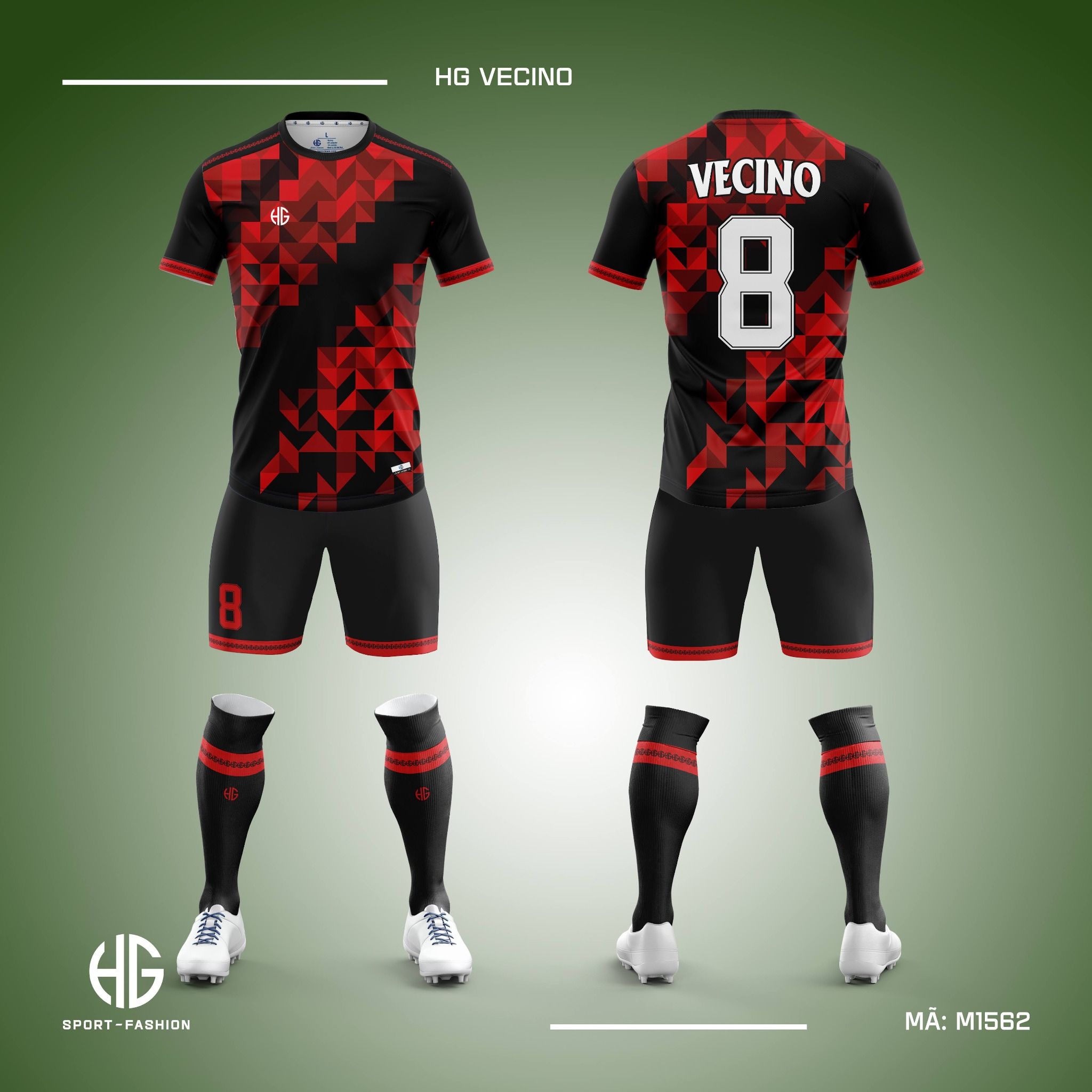 Áo bóng đá thiết kế M1562. HG Vecino