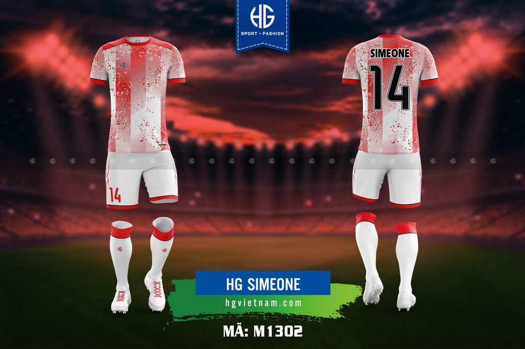 Áo bóng đá thiết kế M1302. HG Simeone