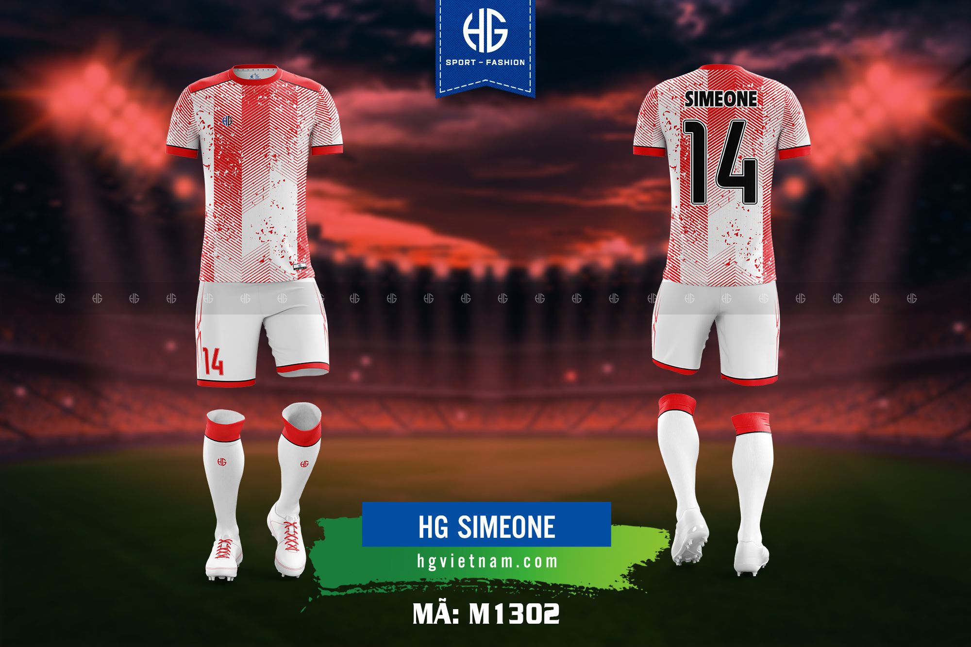  Áo bóng đá thiết kế M1302. HG Simeone 