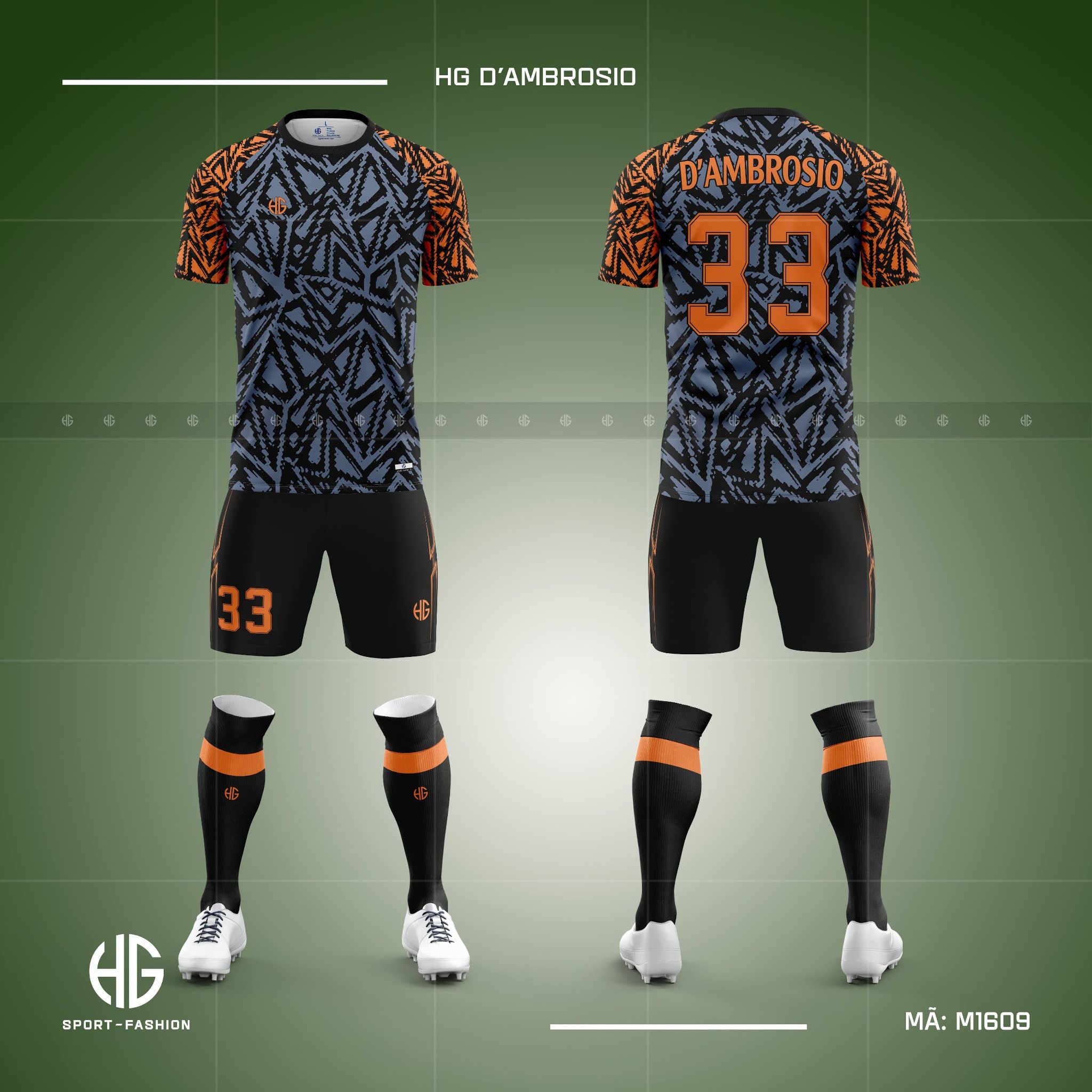  Áo bóng đá thiết kế M1609. HG D'ambrosio 