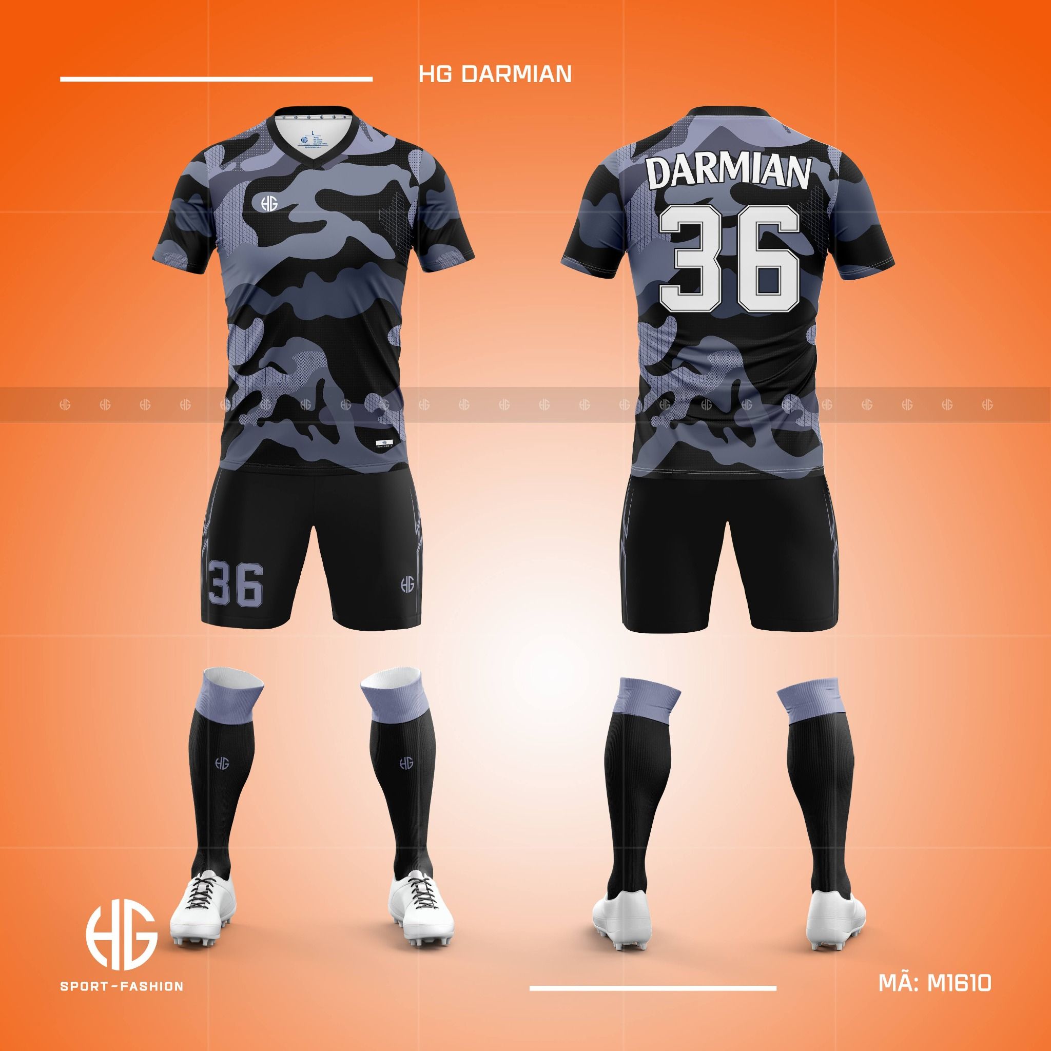  Áo bóng đá thiết kế M1610. HG Darmian 