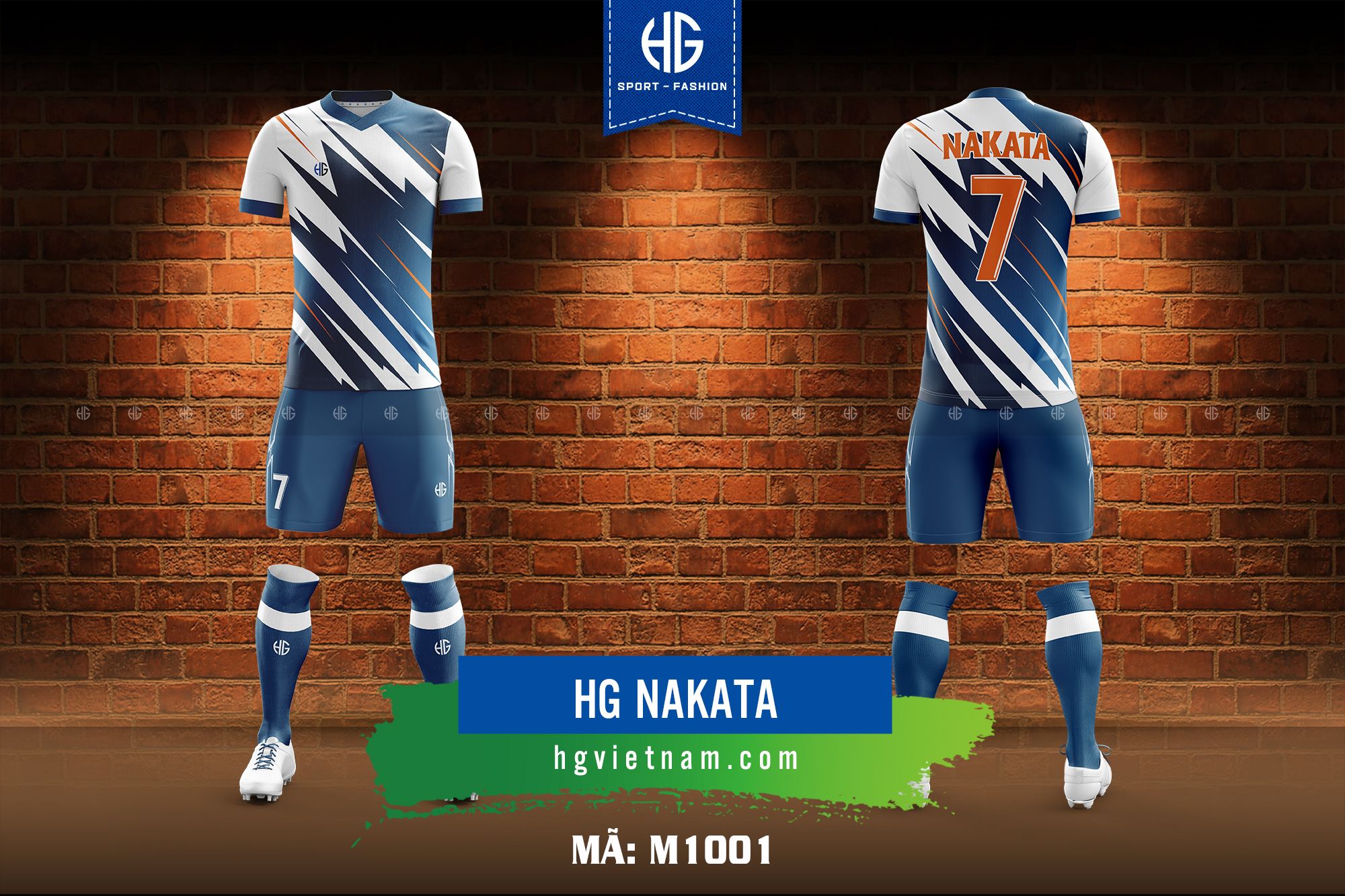 Áo bóng đá thiết kế M1001. HG Nakata