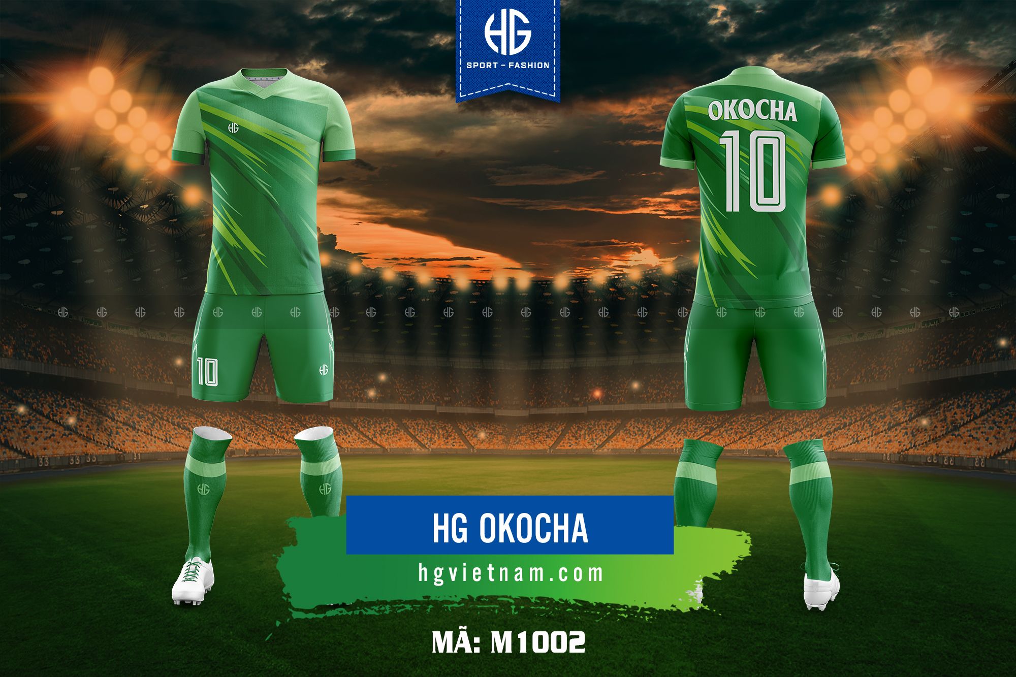 Áo bóng đá thiết kế M1002. HG Okocha