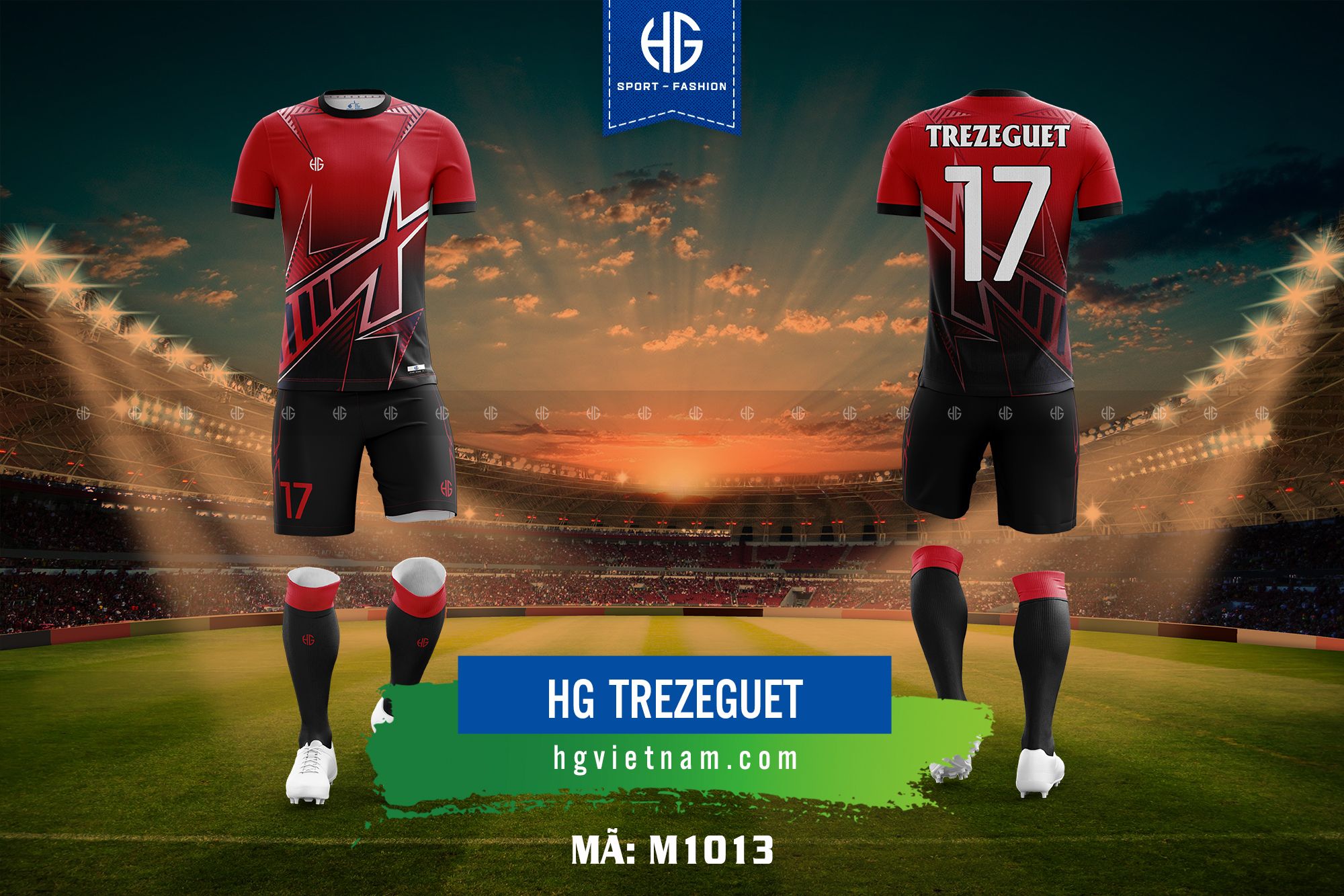  Áo bóng đá thiết kế M1013. HG Trezeguet 