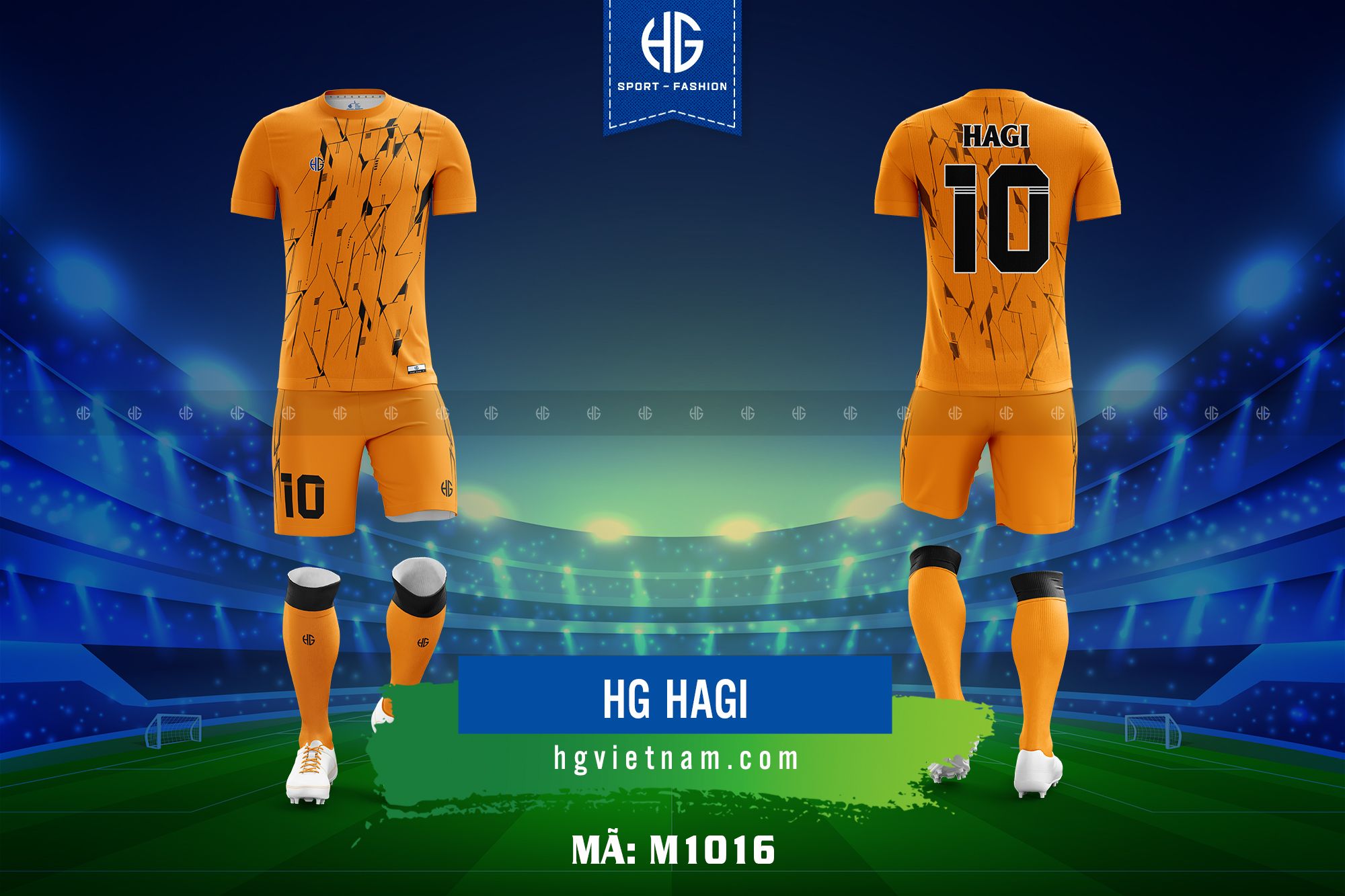  Áo bóng đá thiết kế M1016. HG Hagi 